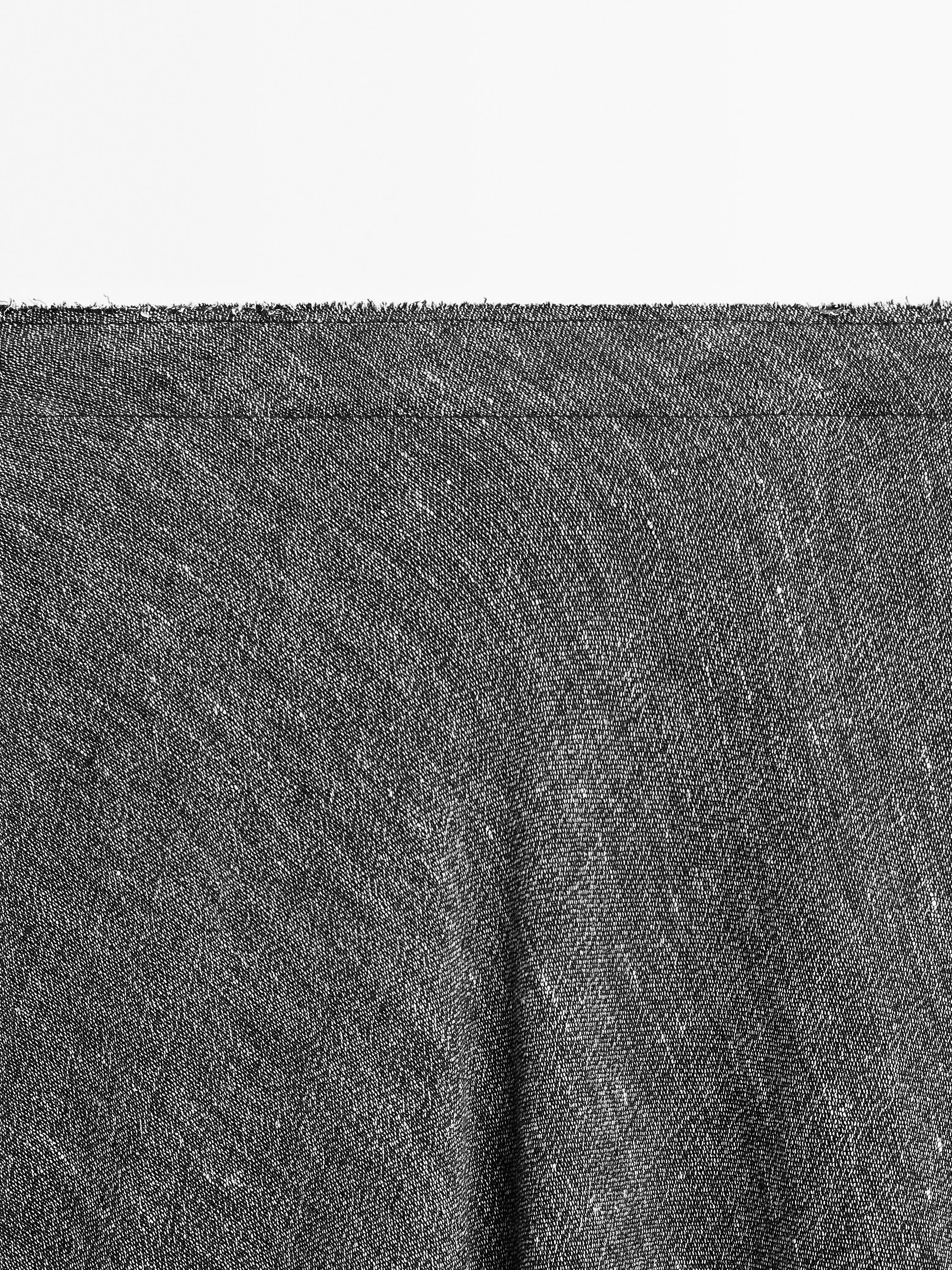 【Massimo Dutti】100% linen flounce midi skirt Flounce linen midi skirt with striped detail · Sand · Smart