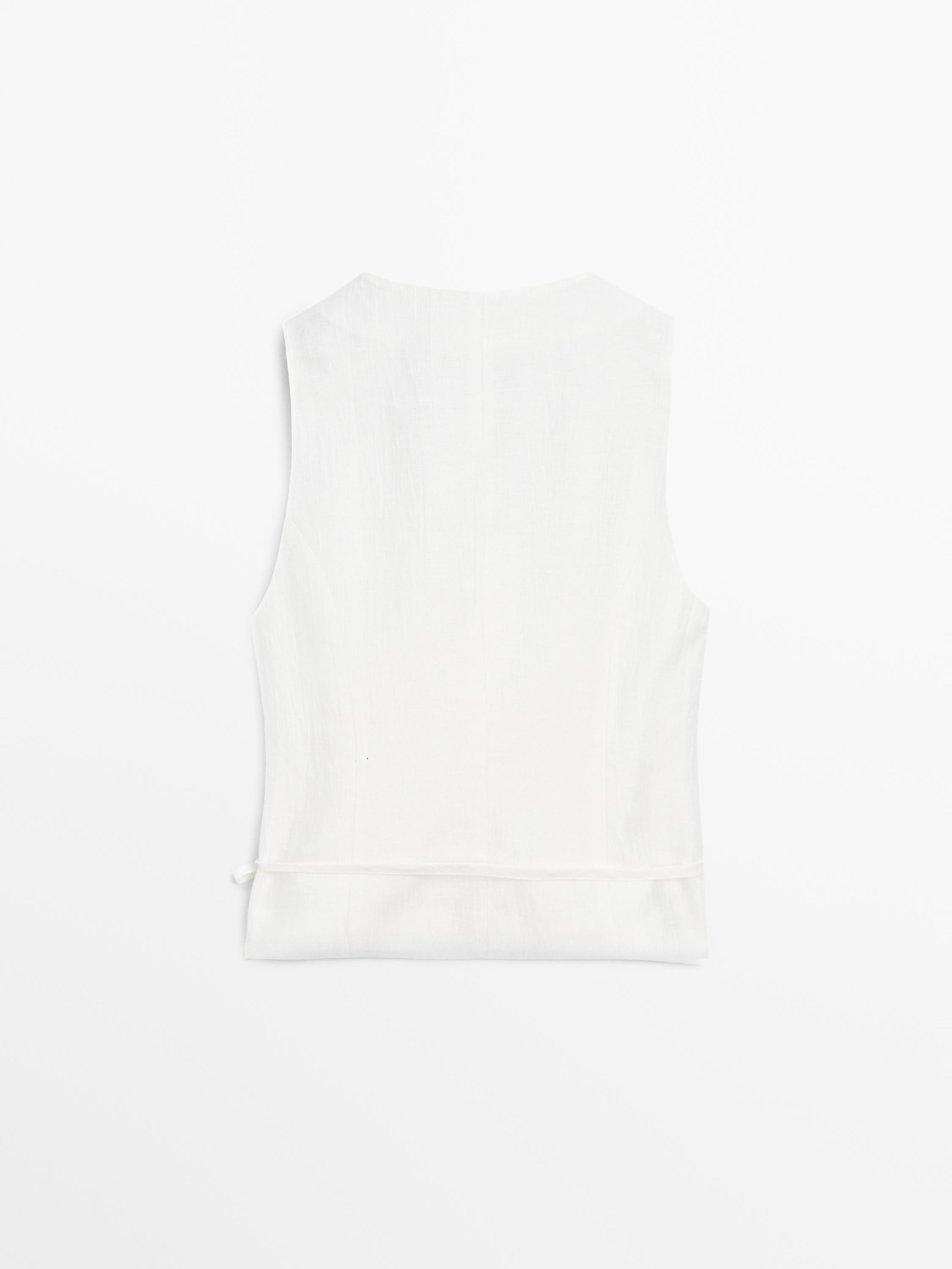 Linen blend waistcoat with tie detail
