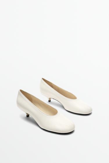 Soft leather heel shoe — WHITE 2