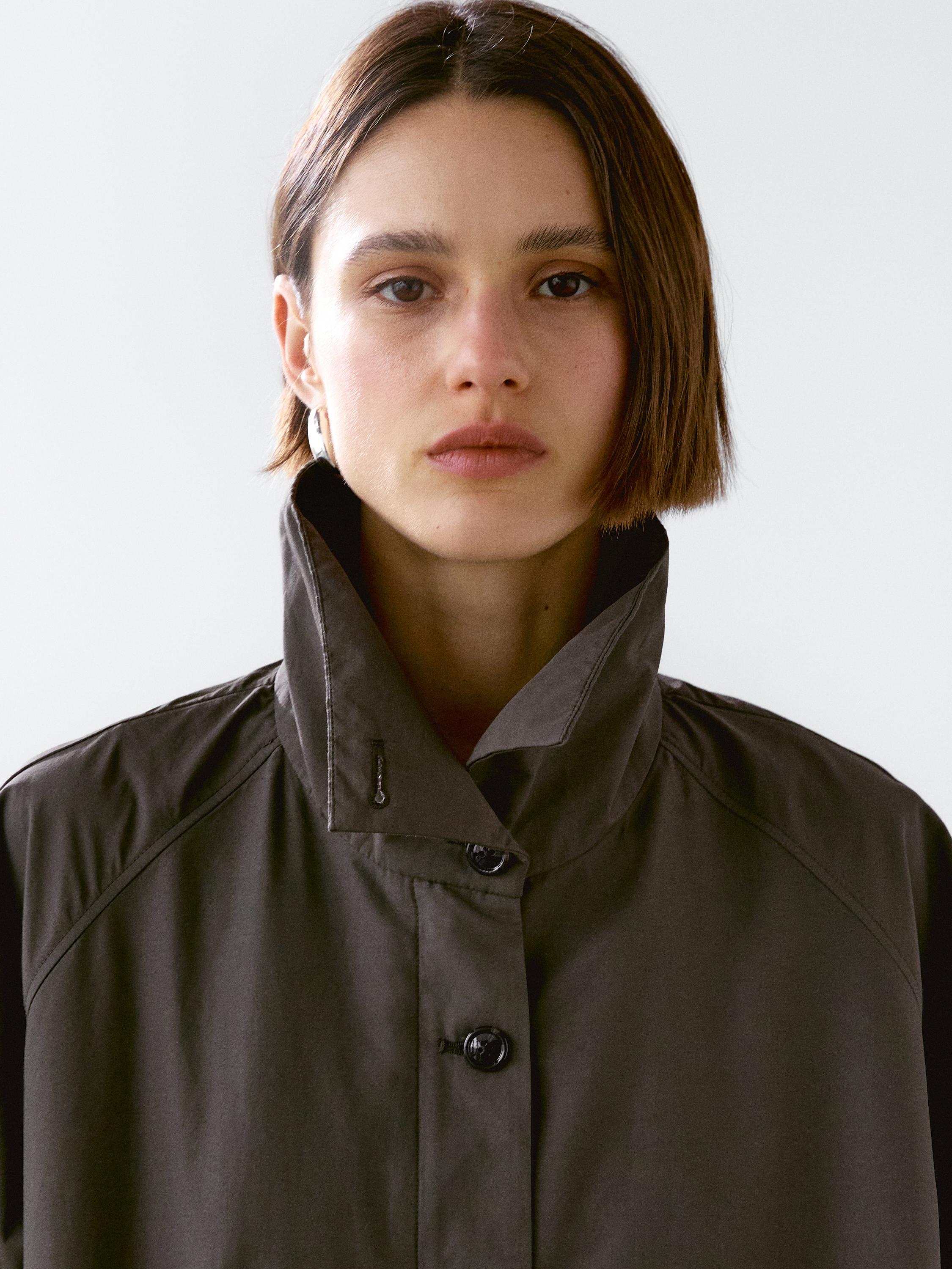 Cotton blend parka with puff detail