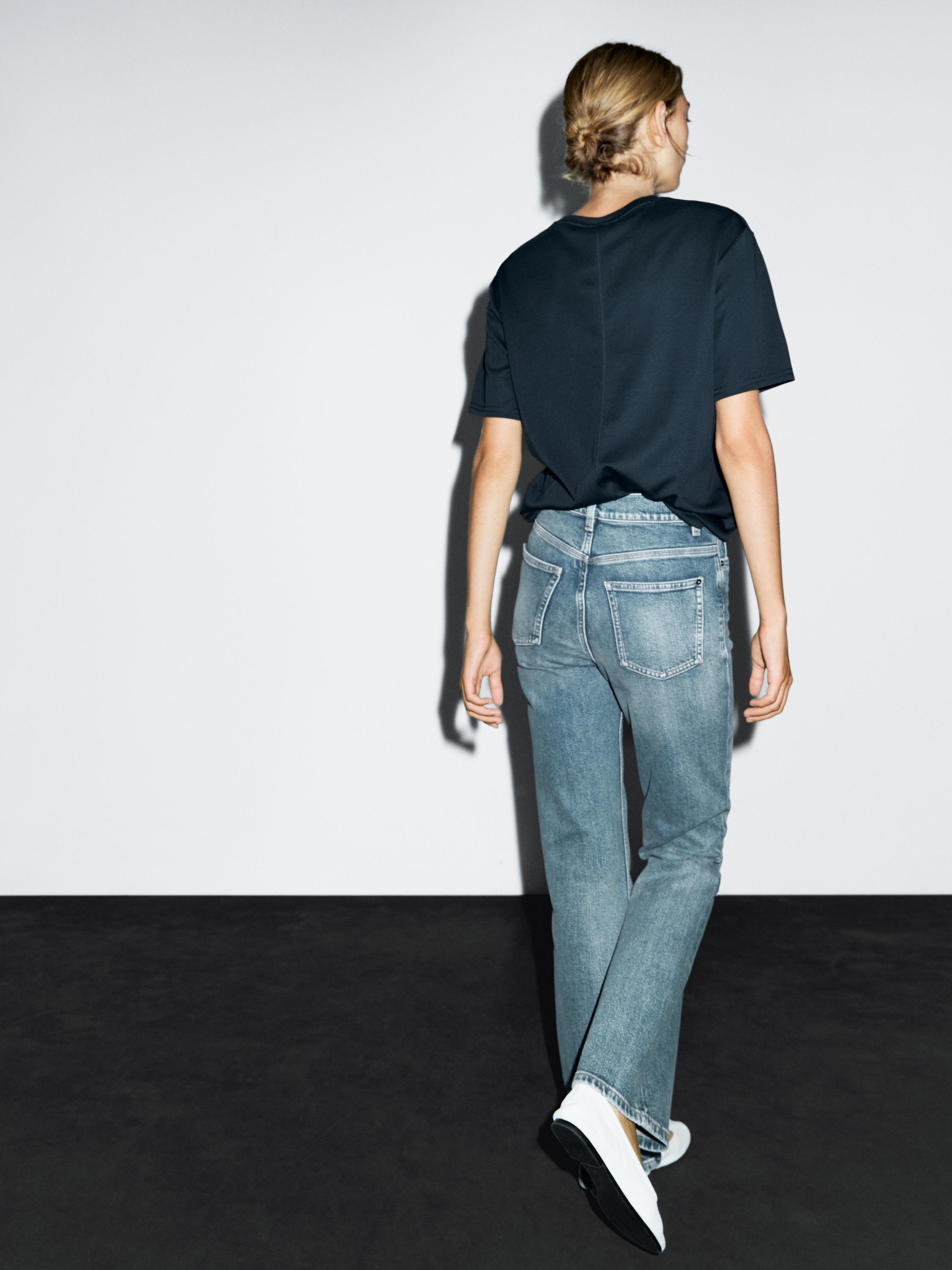 High-waist boot-cut jeans