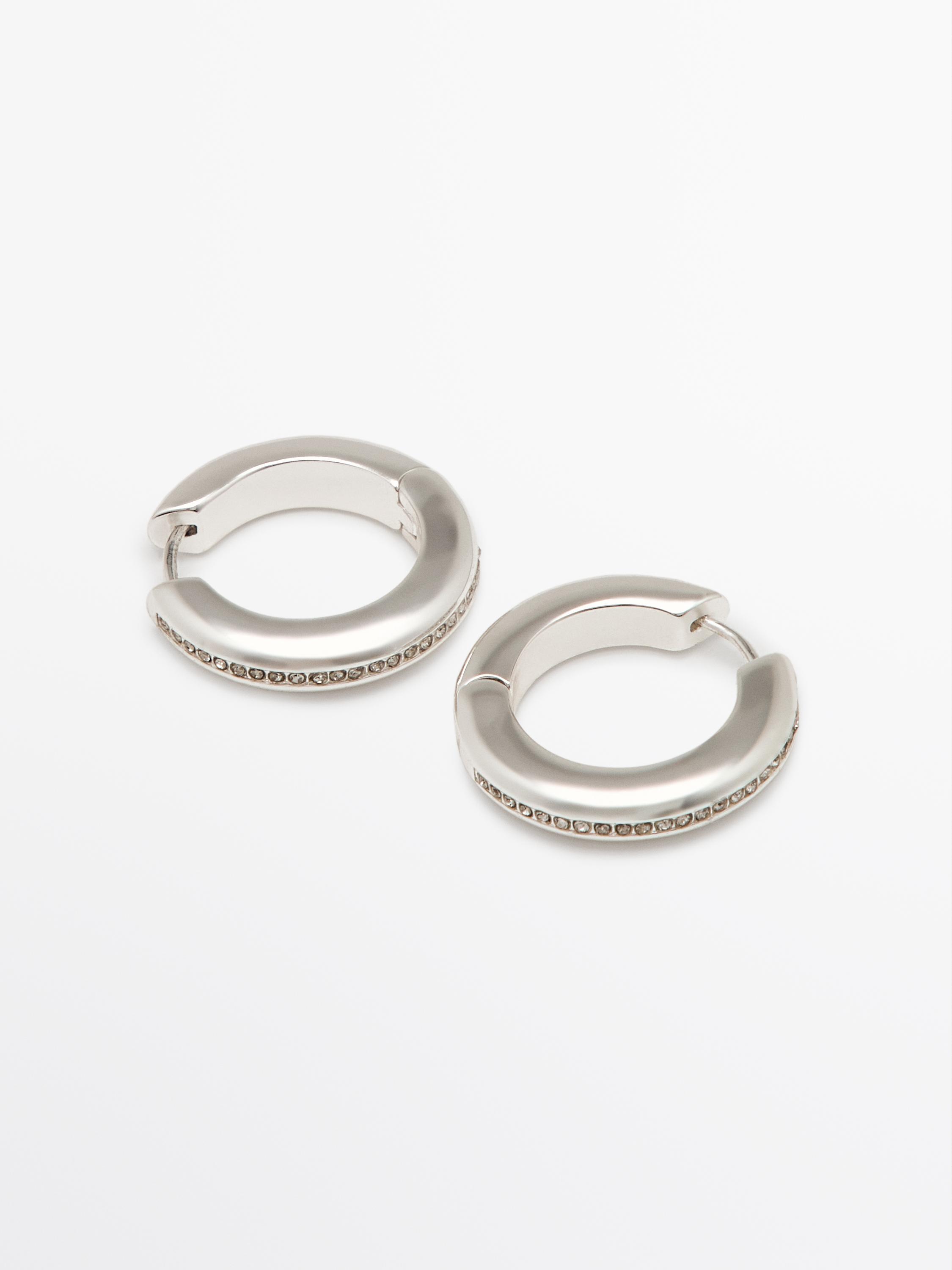 Rhinestone hoop earrings
