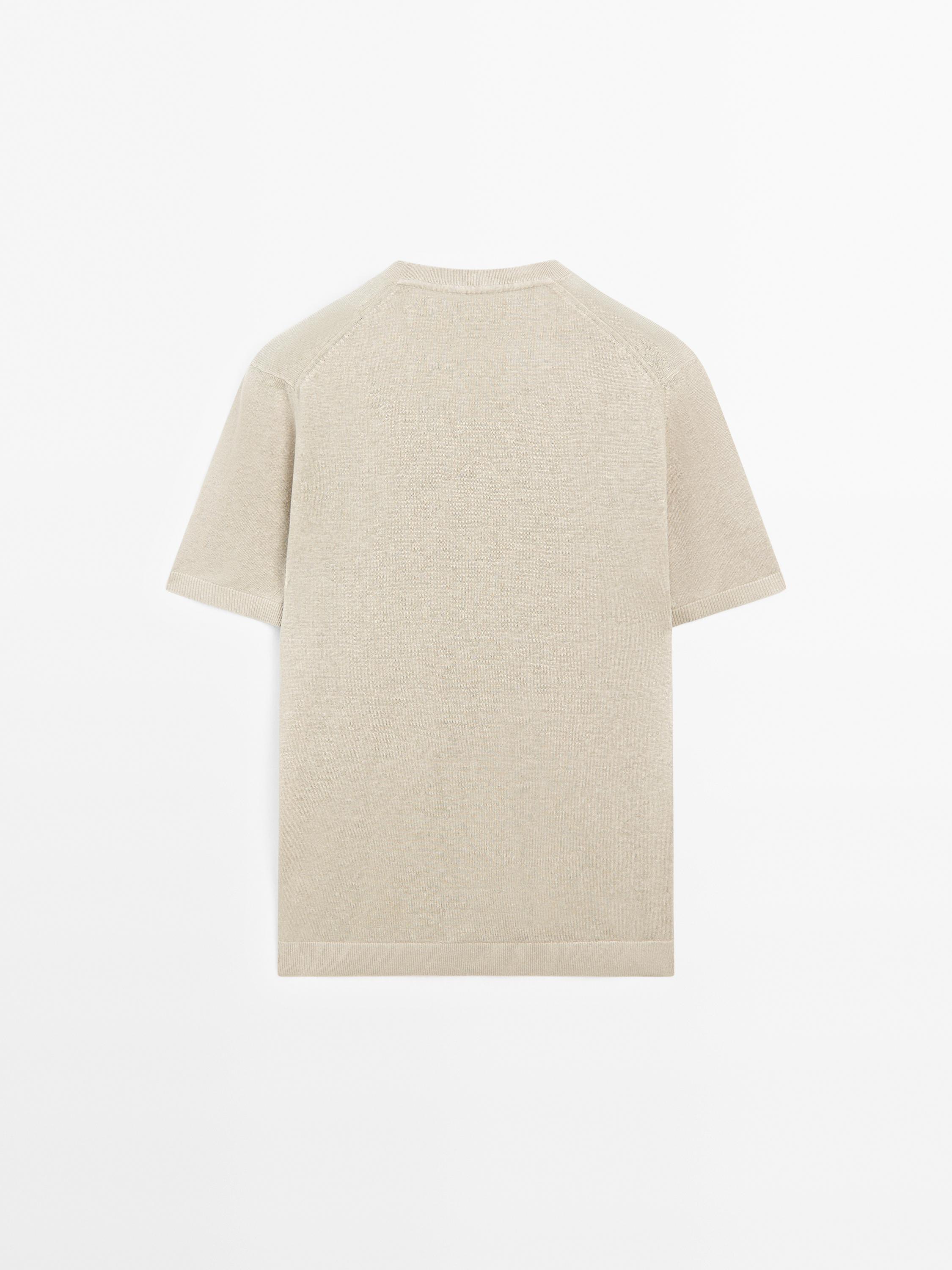 100% linen short sleeve knit T-shirt