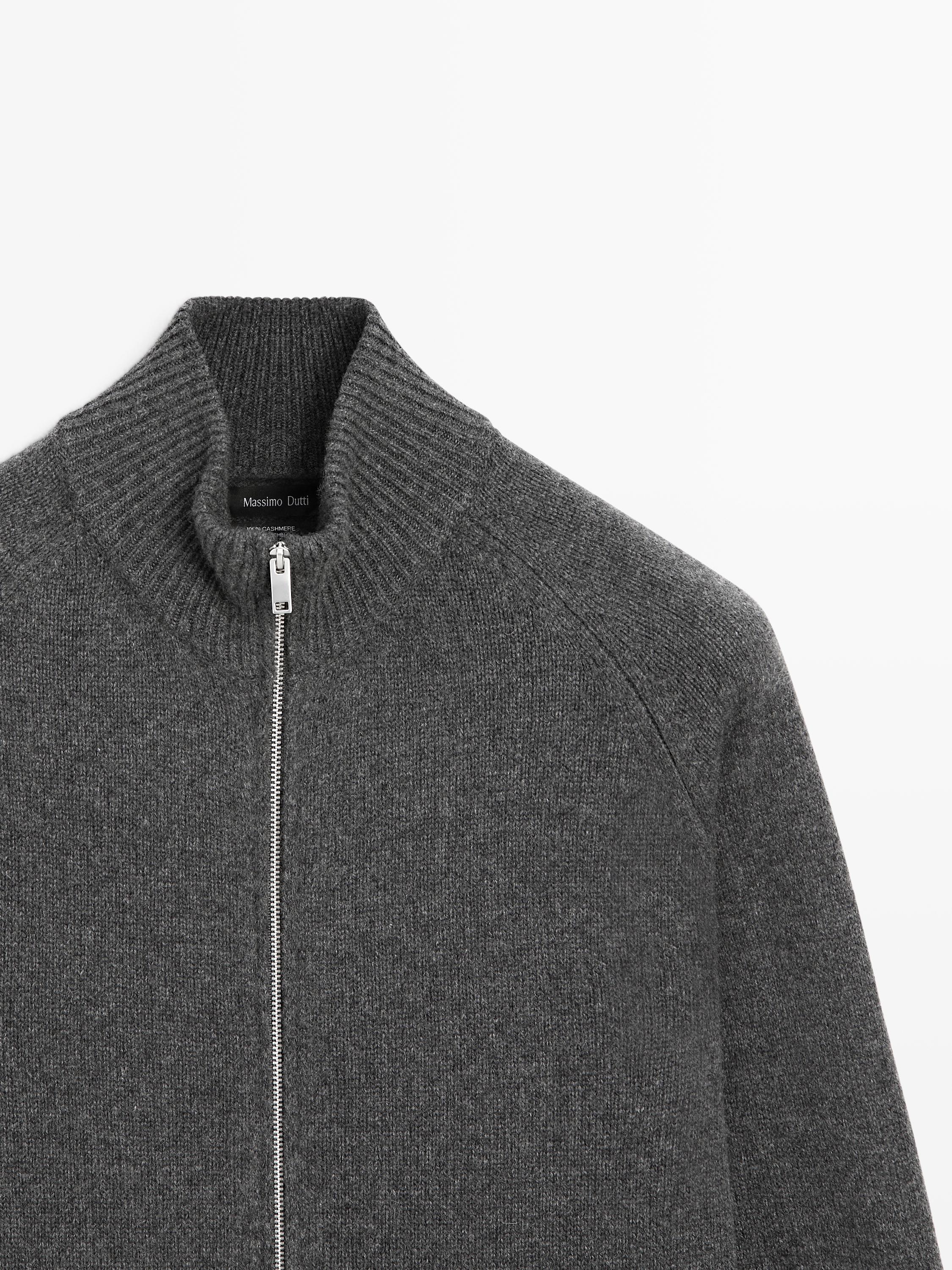 Cardigan en maille à fermeture Éclair à manches raglan 100&nbsp;% cachemire