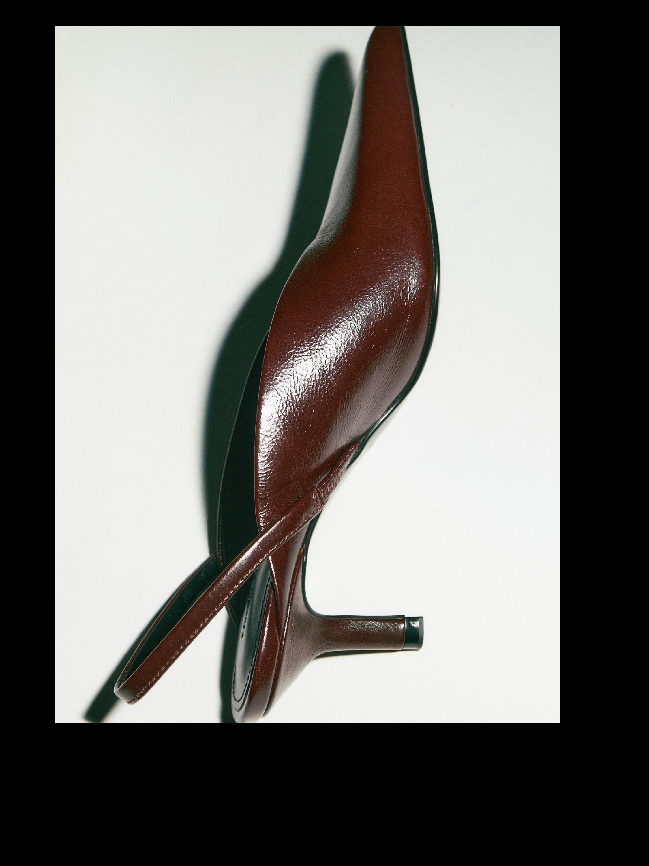 High-heel slingback shoes — BURGUNDY