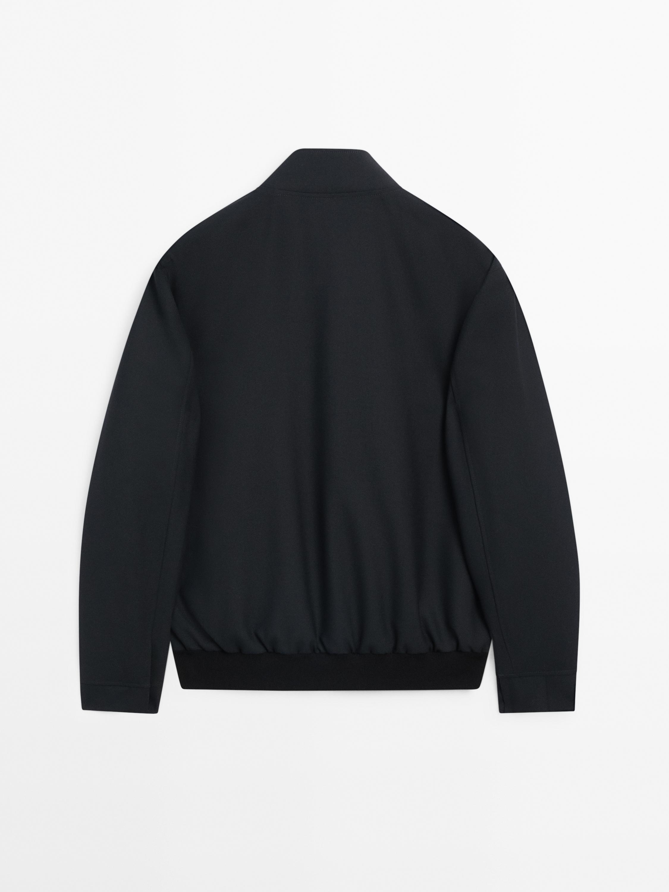 Wool blend bomber jacket