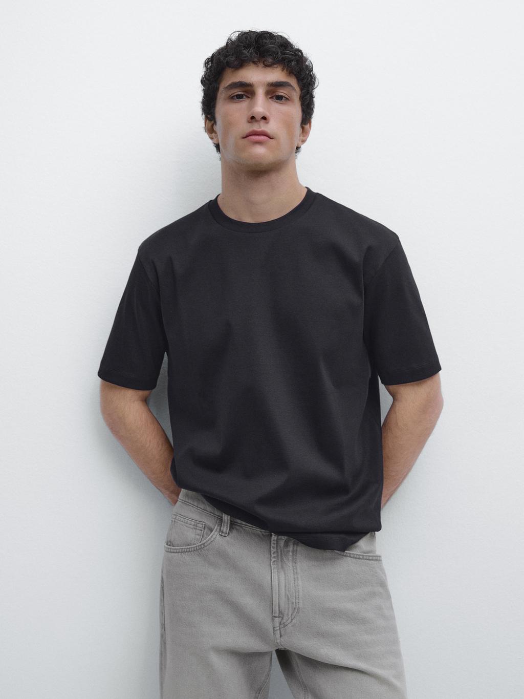 100% mercerised cotton ribbed T-shirt