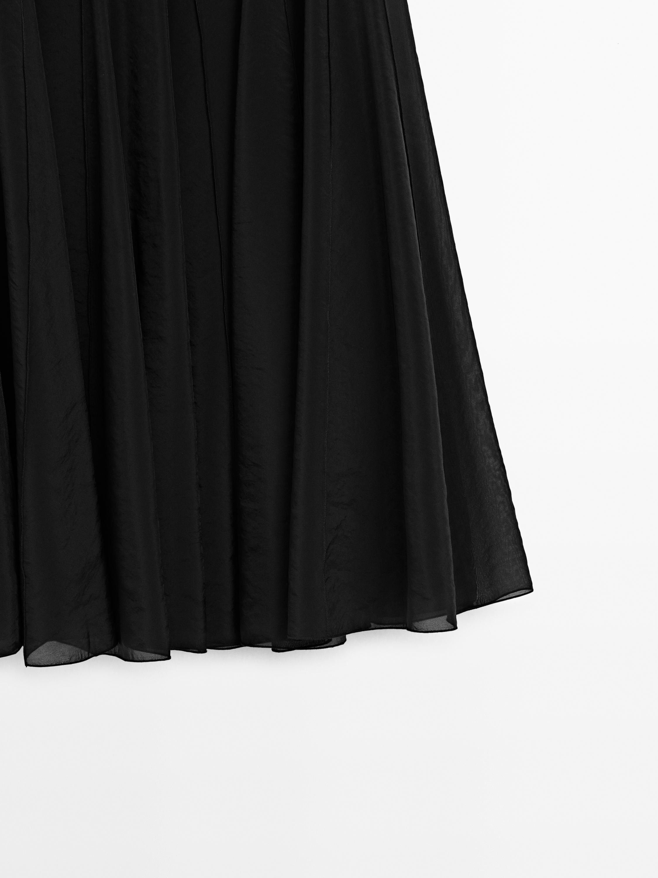 Long flounce godet skirt