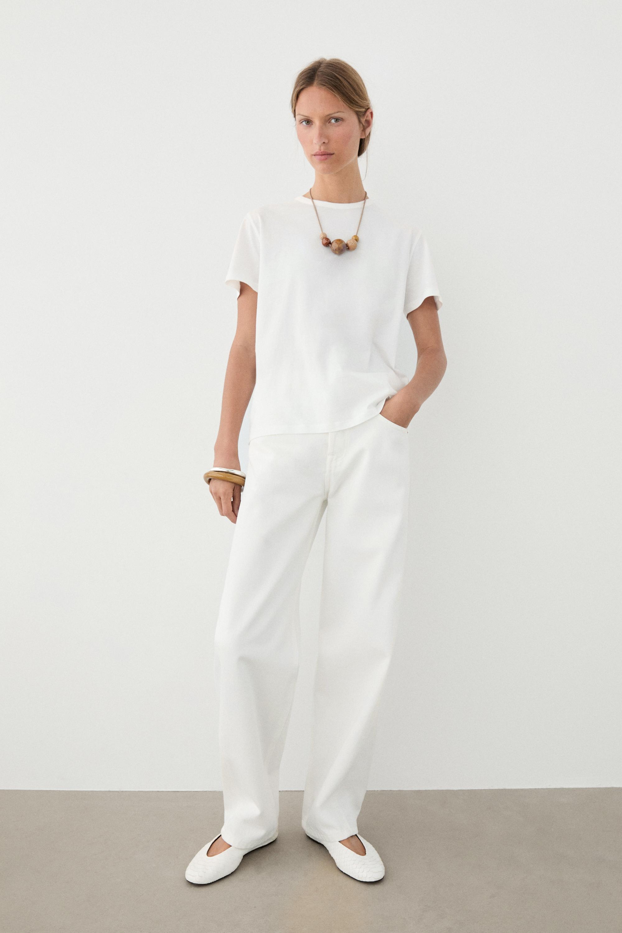100% cotton short-sleeve T-shirt — Off white