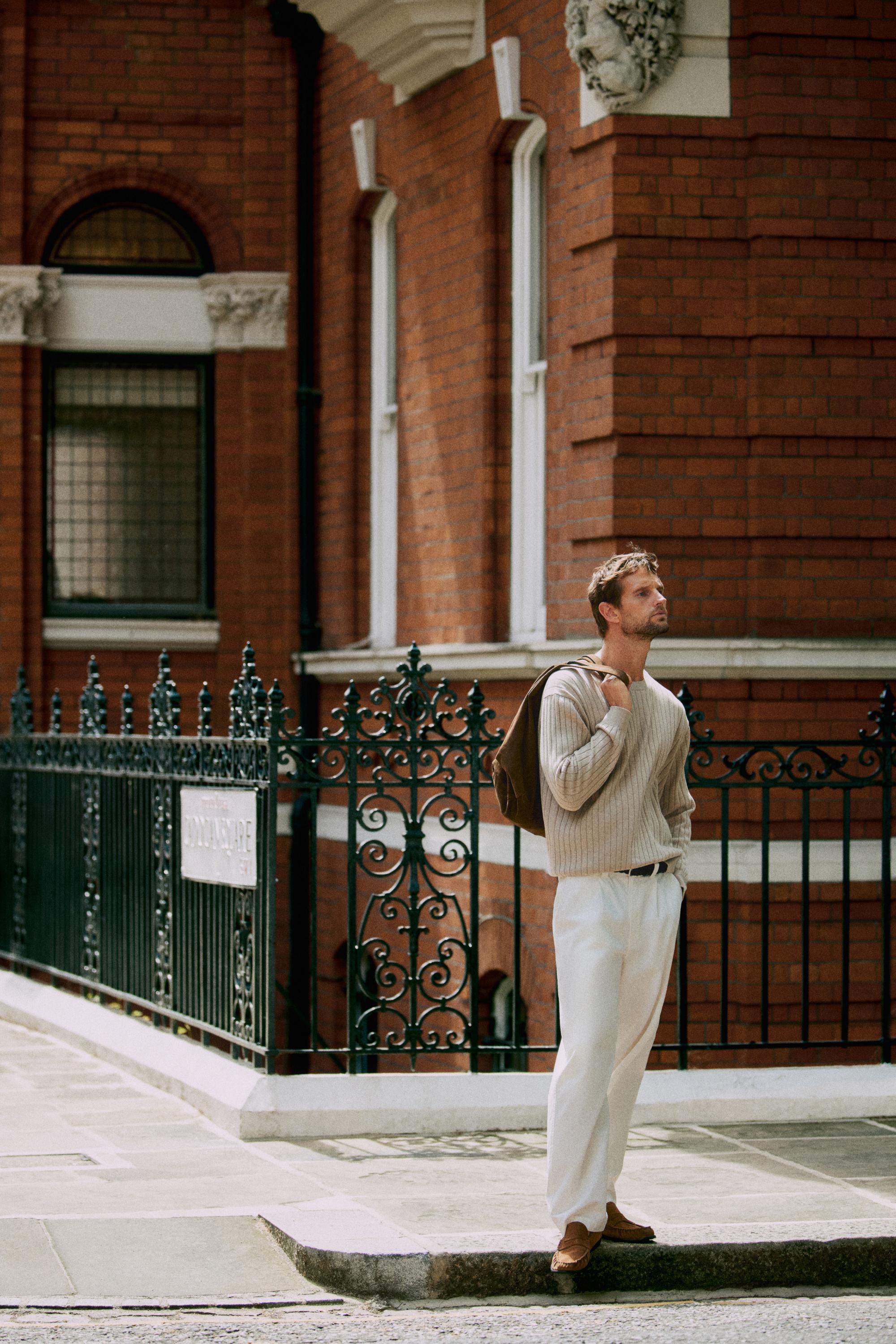 100% cotton ribbed knit sweater — GREENISH