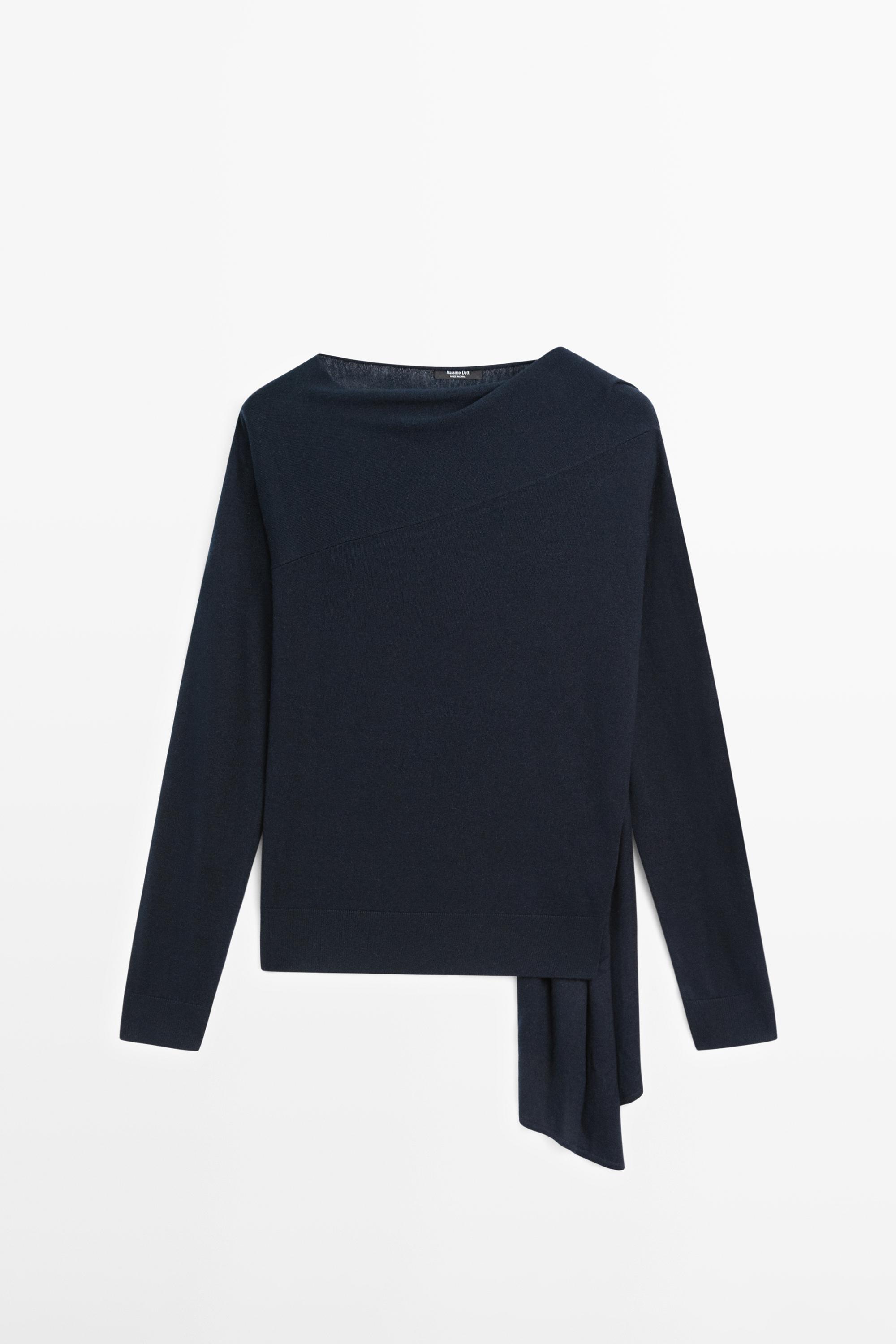 Silk blend knit sweater with scarf - STUDIO