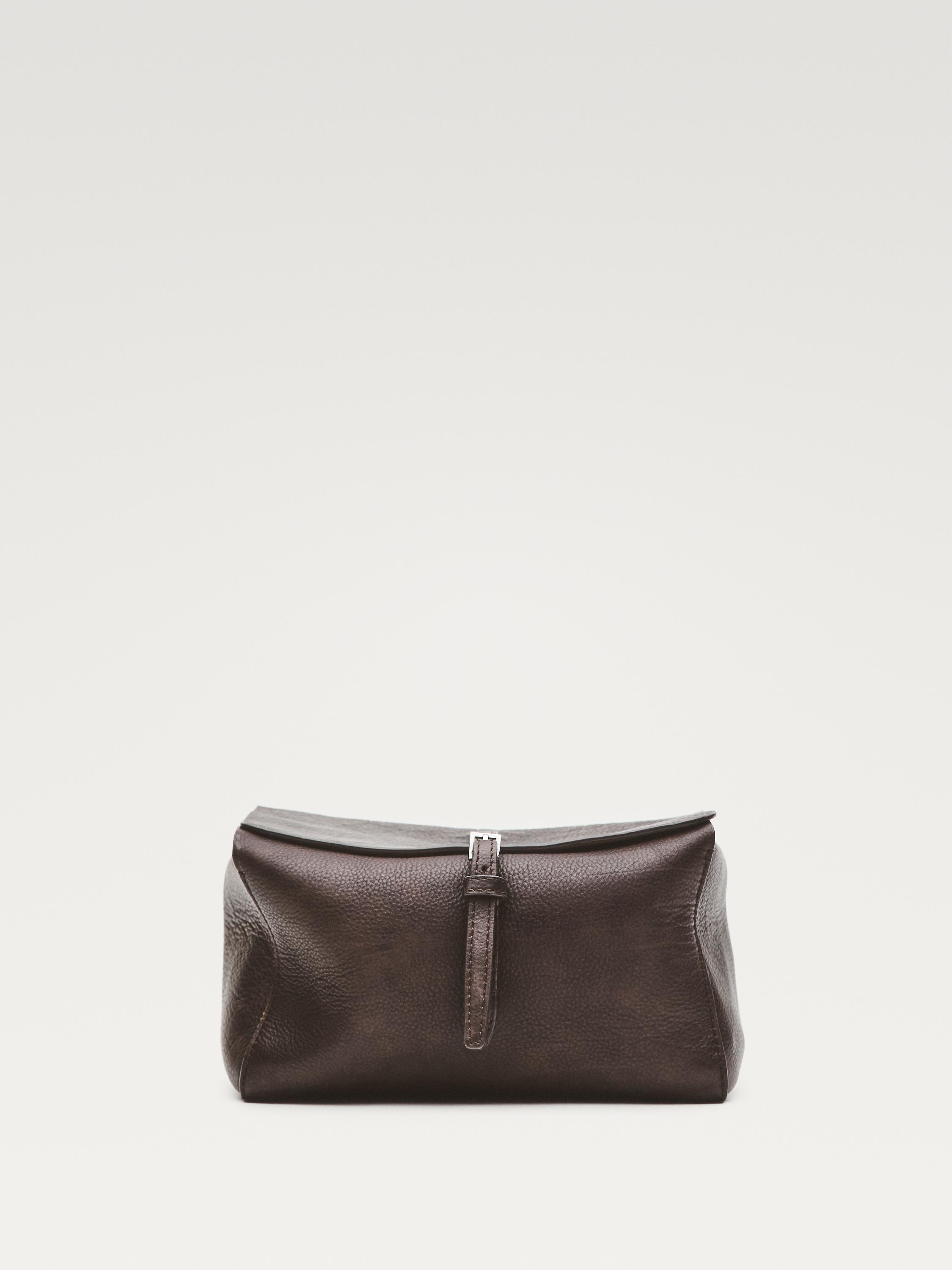Nappa leather travel toiletry bag — BROWN