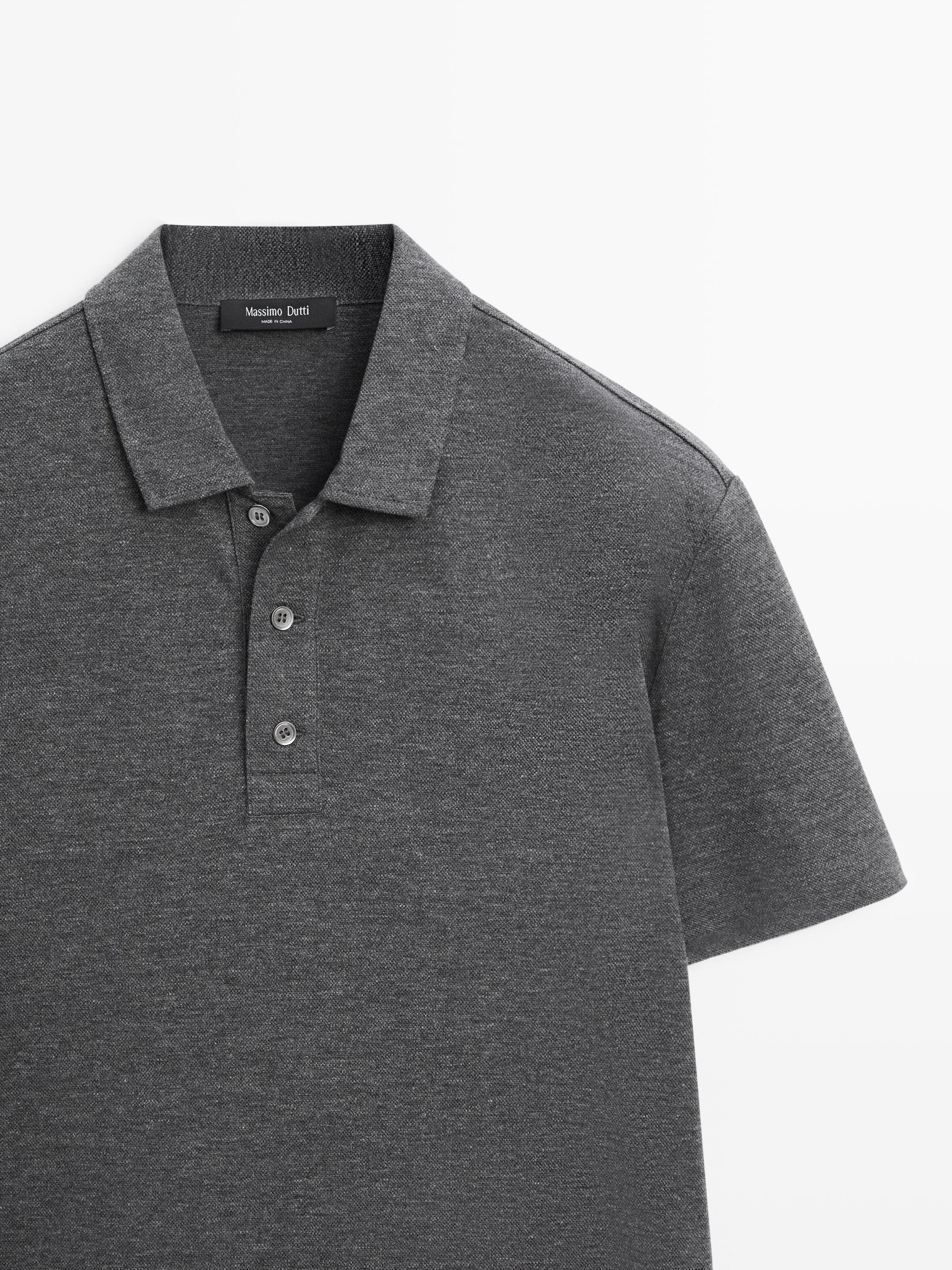 Short sleeve cotton polo shirt — ANTHRACITE GREY