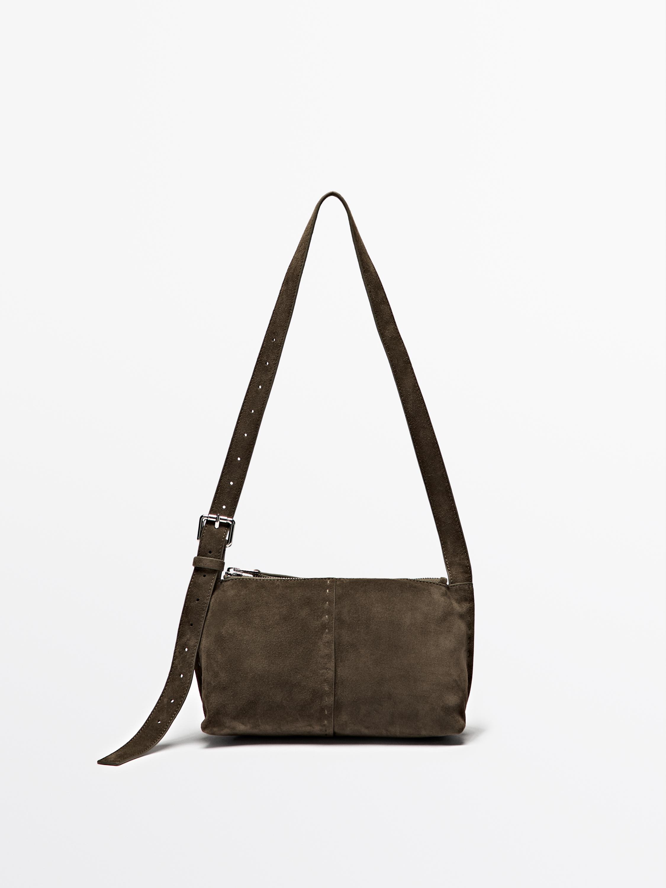 Mała torebka listonoszka z zamszowej skóry