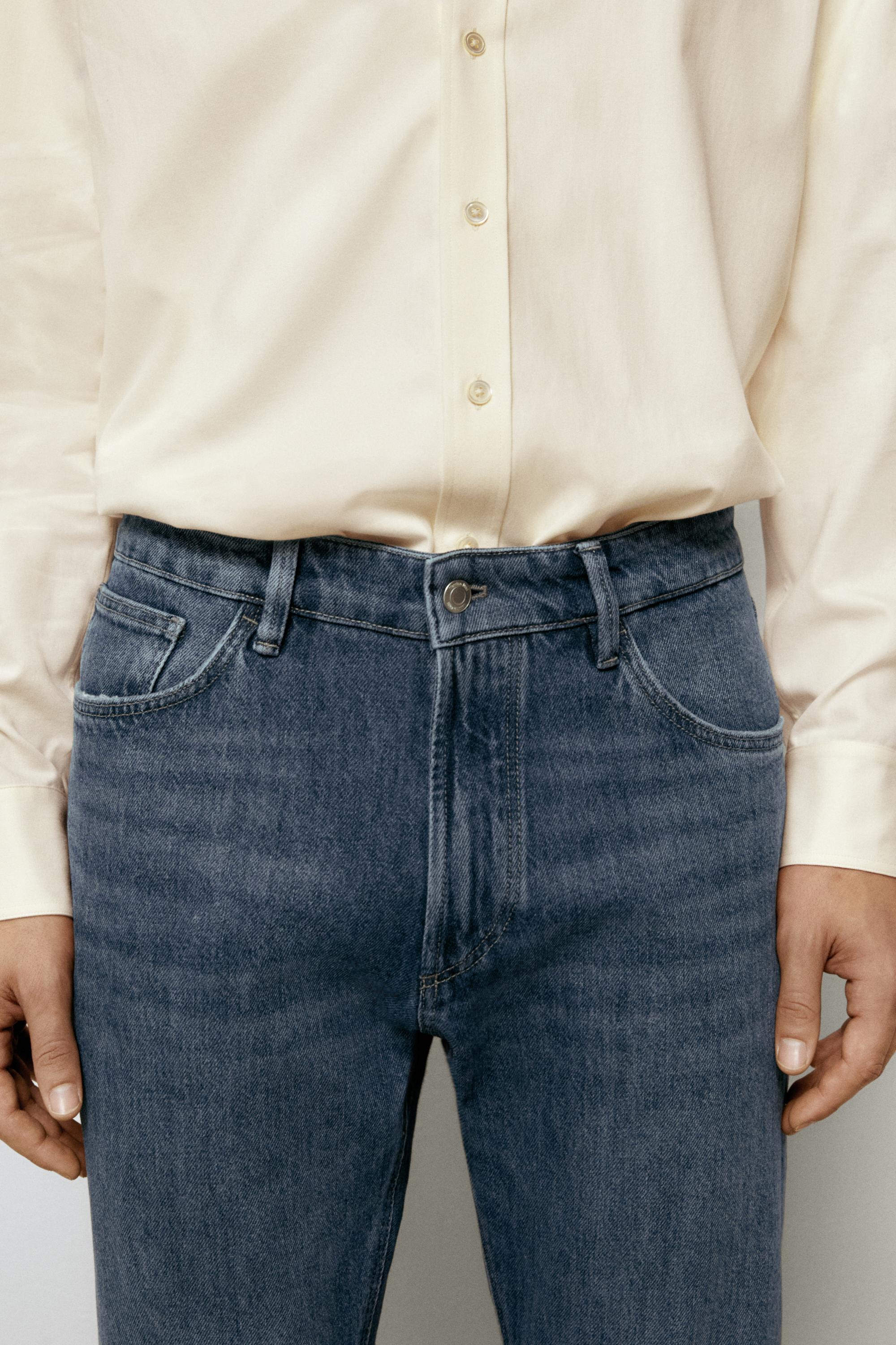 Enzymatic tapered fit jeans — INDIGO