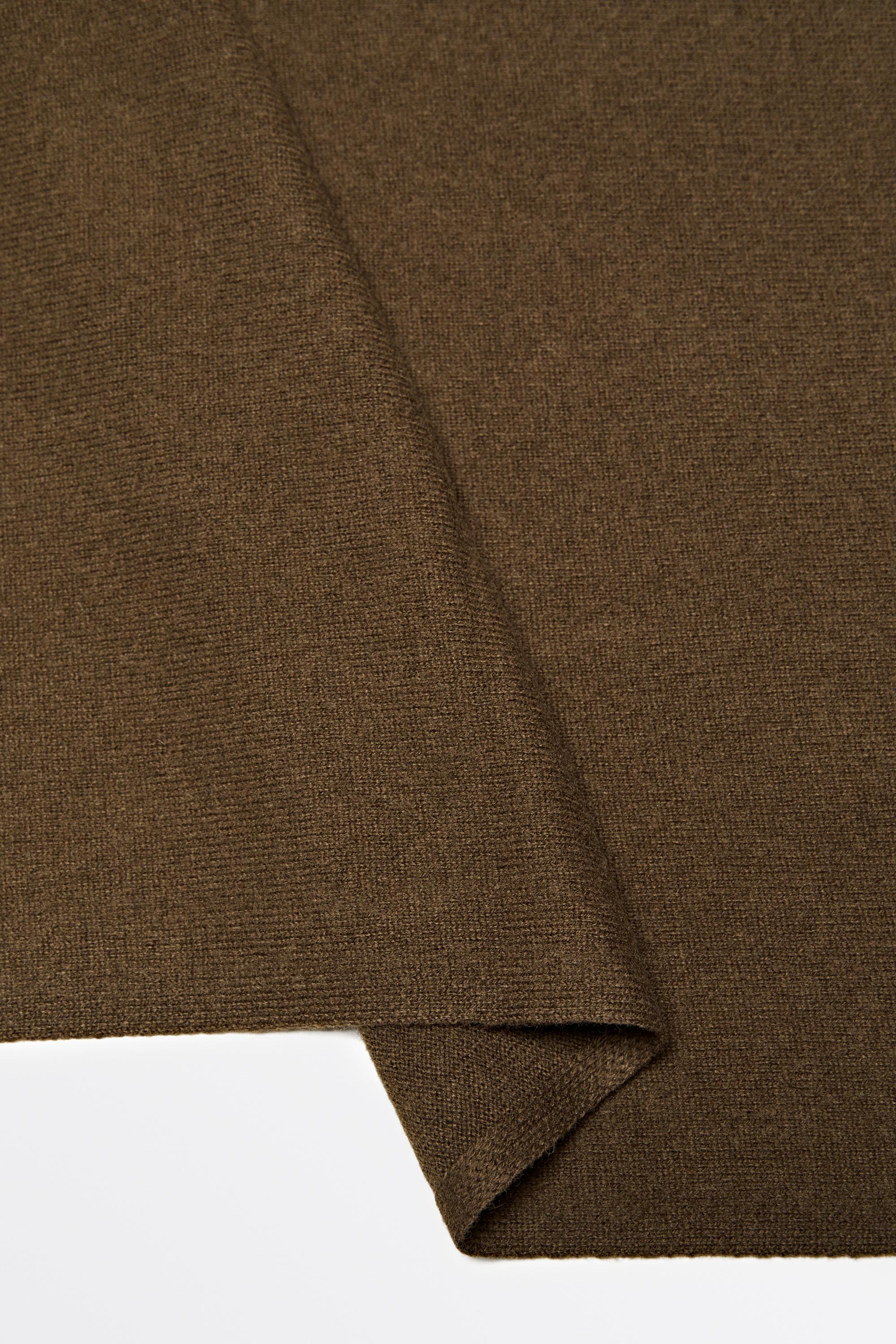 Massimo Dutti Yün ve kaşmir karışımlı düz ince triko atkı