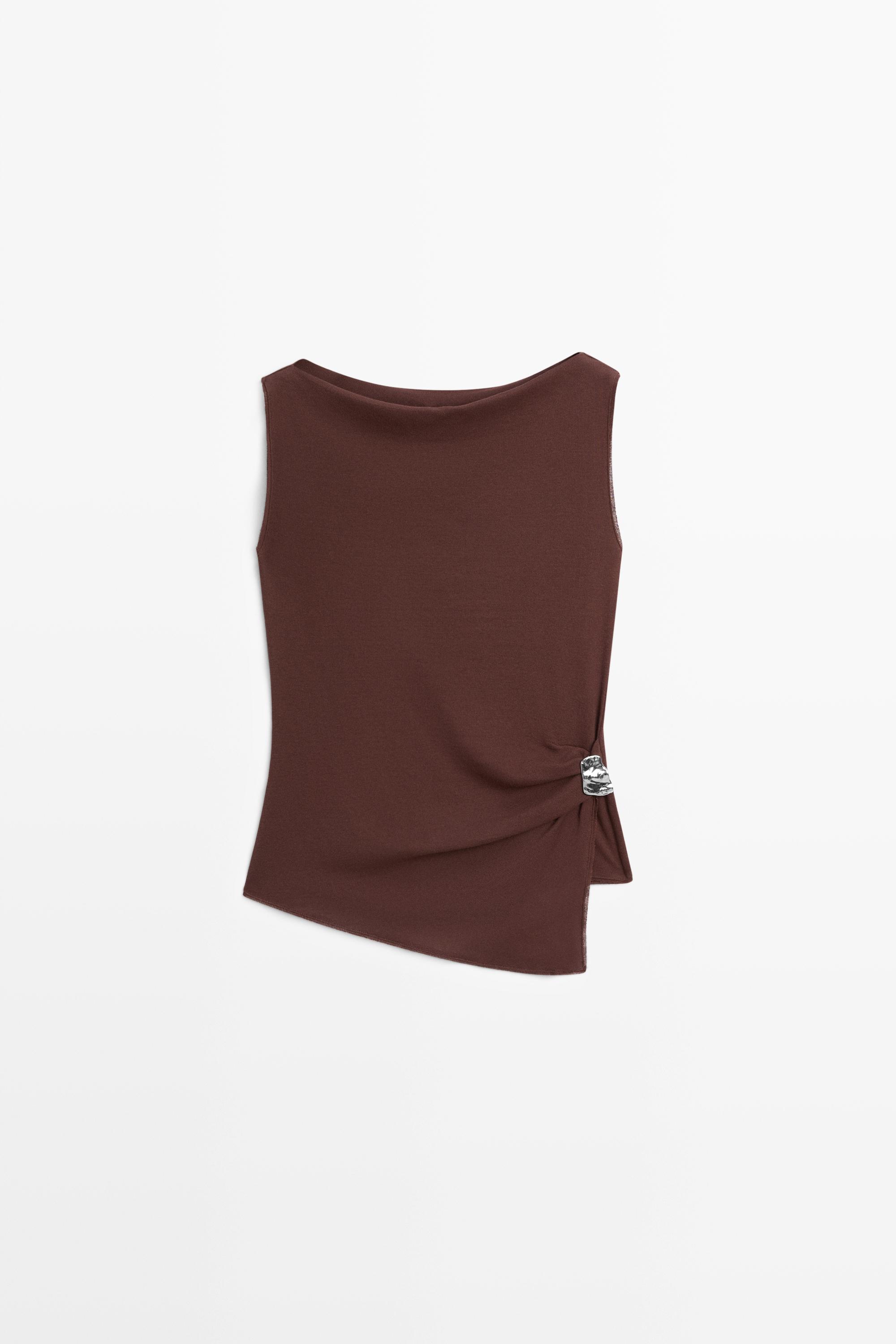 100% cotton knit top — AUBERGINE