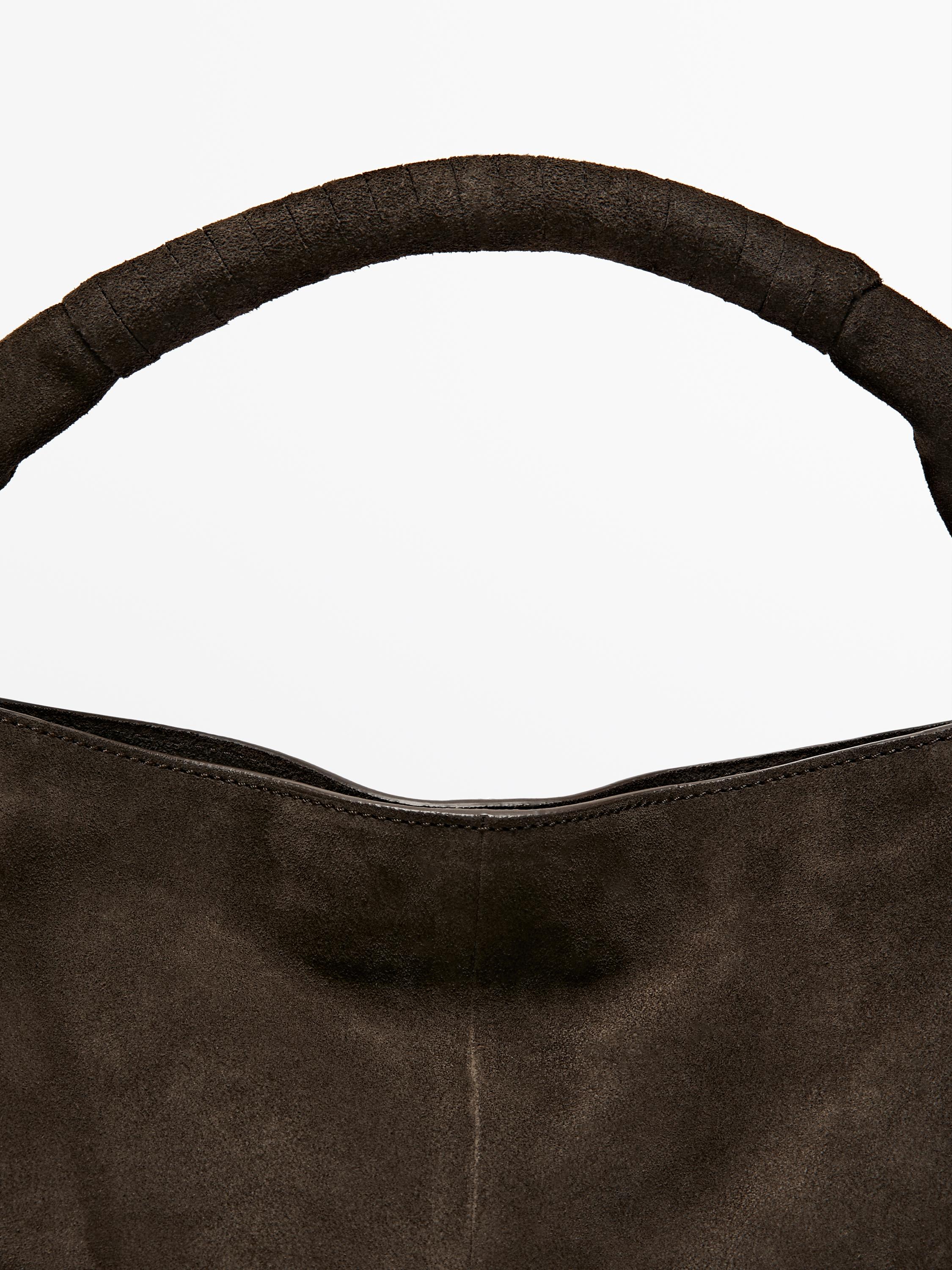 Split suede handbag