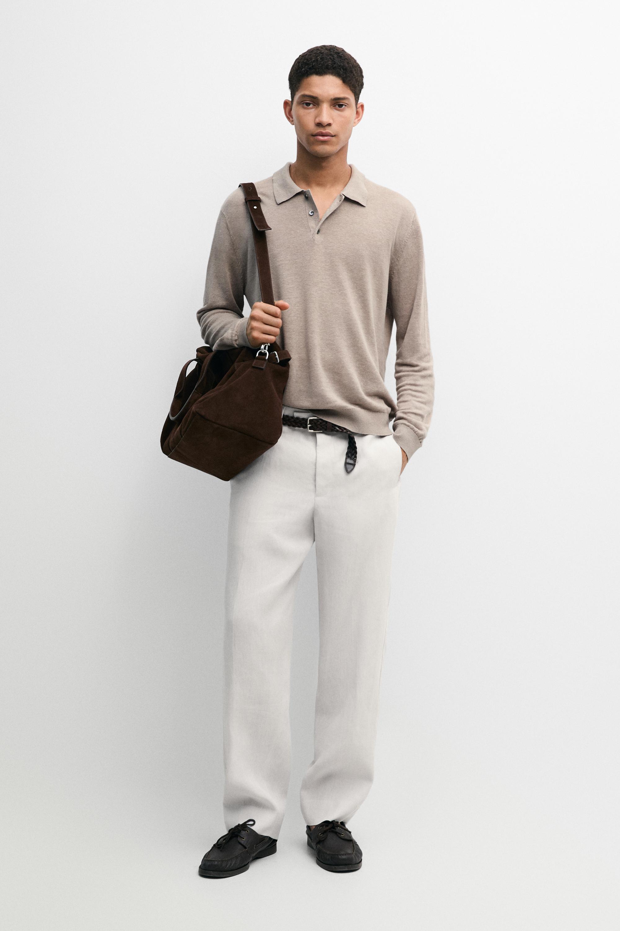 Linen tailored fit barrel trousers — ICE