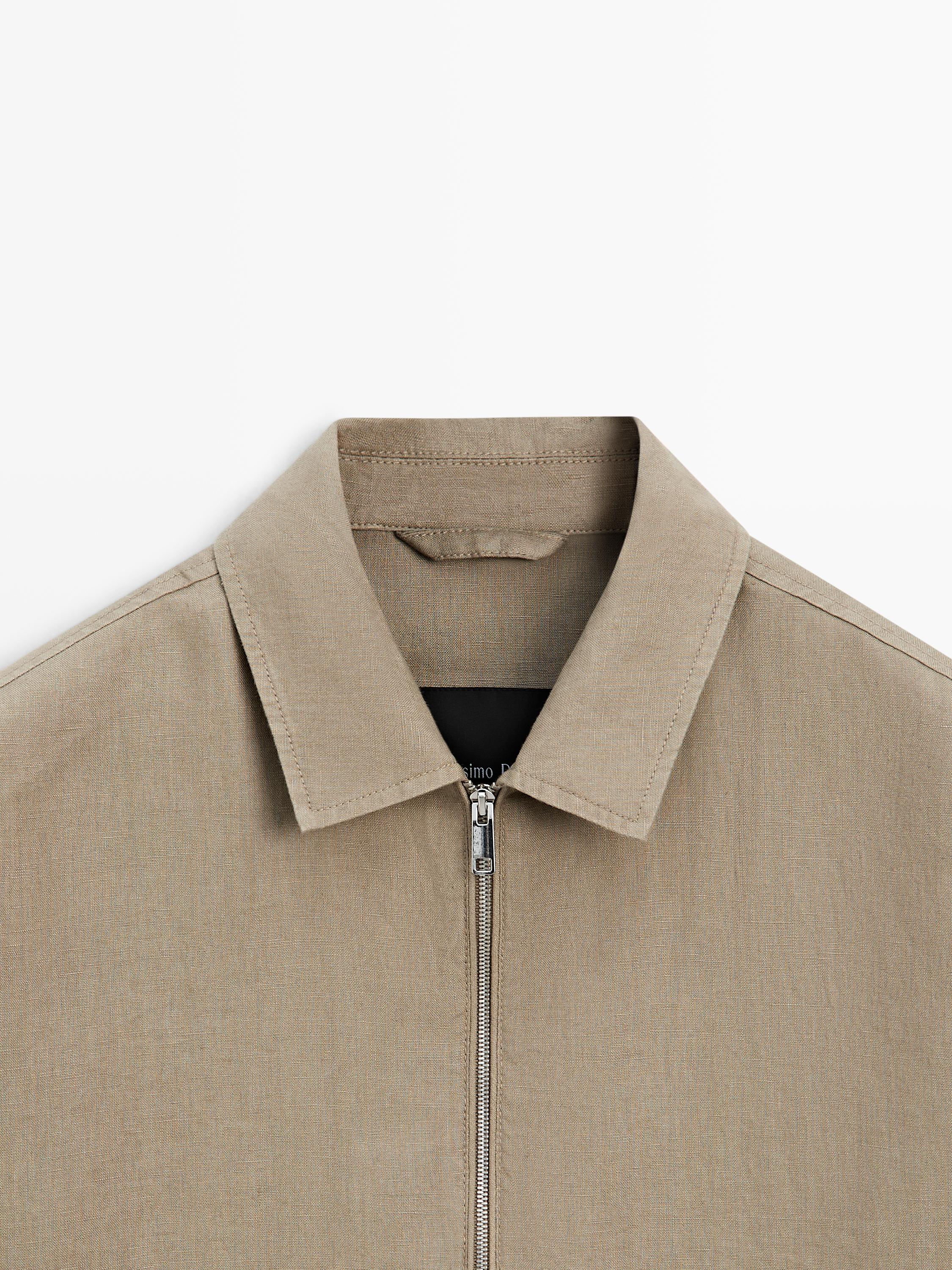 Cropped 100% linen jacket — OCHRE