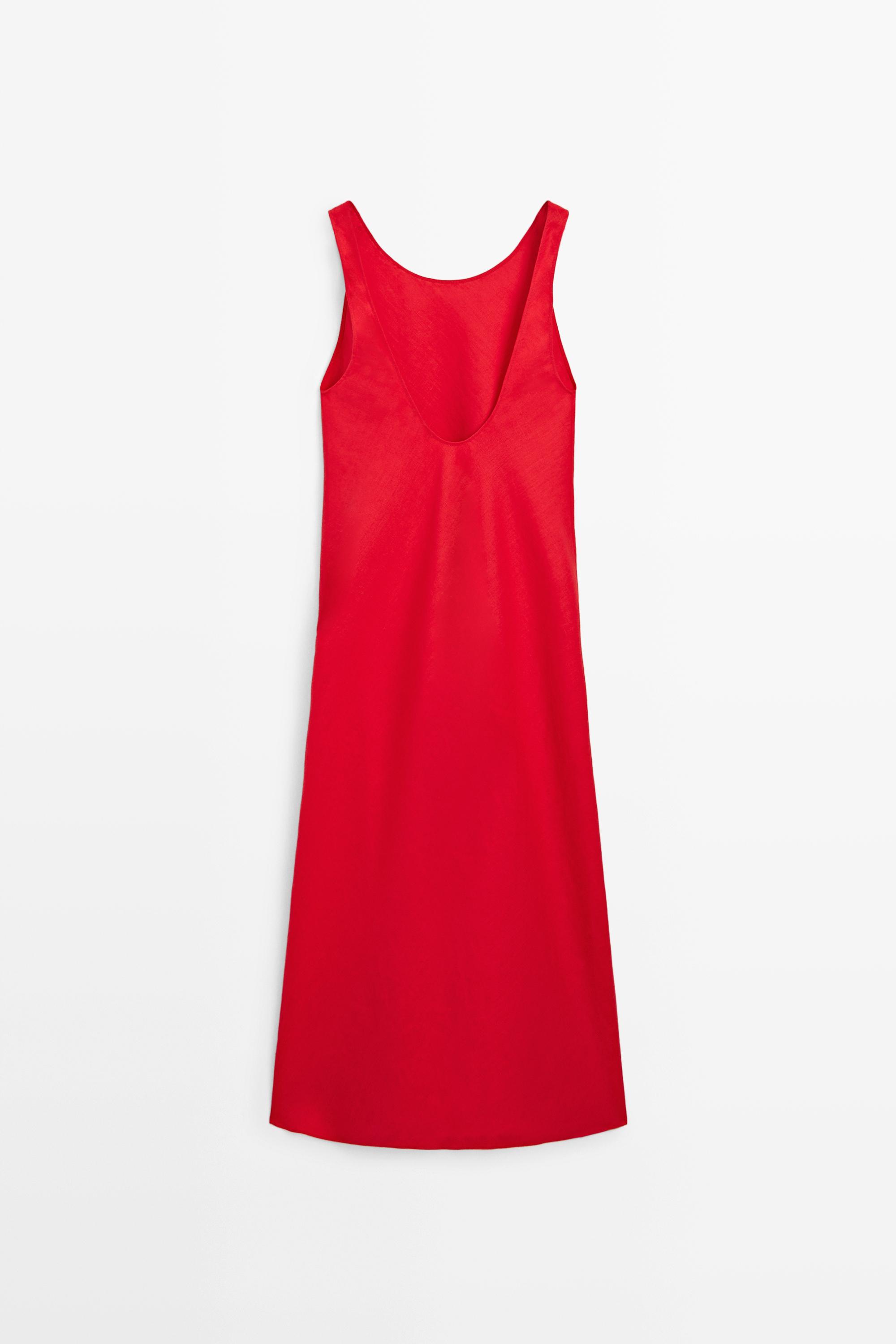 massimo dutti red linen dress 1 dress, 2 ways to wear (The high neck is the front!) , Red linen dress, massimo dutti, summer linen, red dress outfit