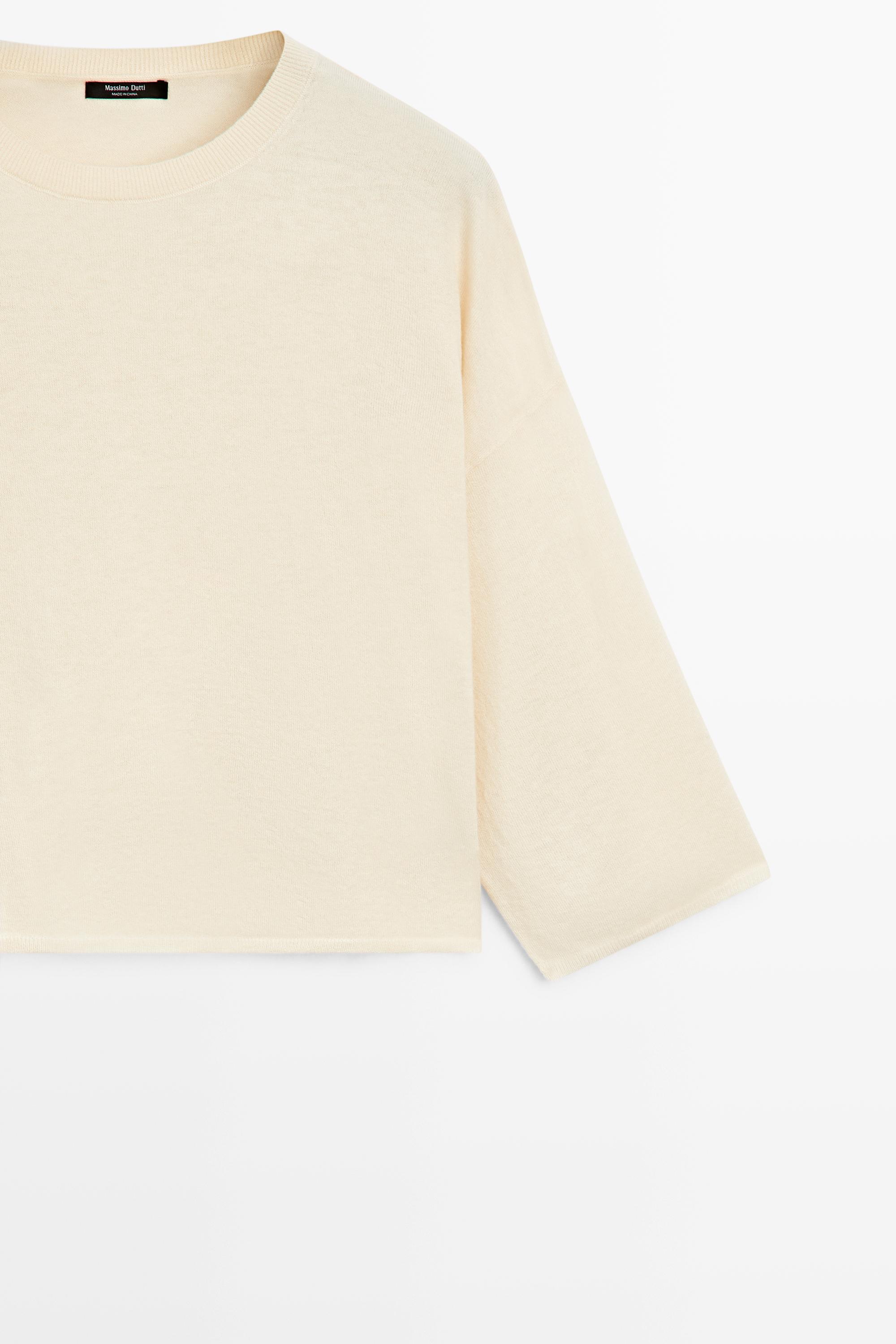 Round neck knit sweater — Vanilla