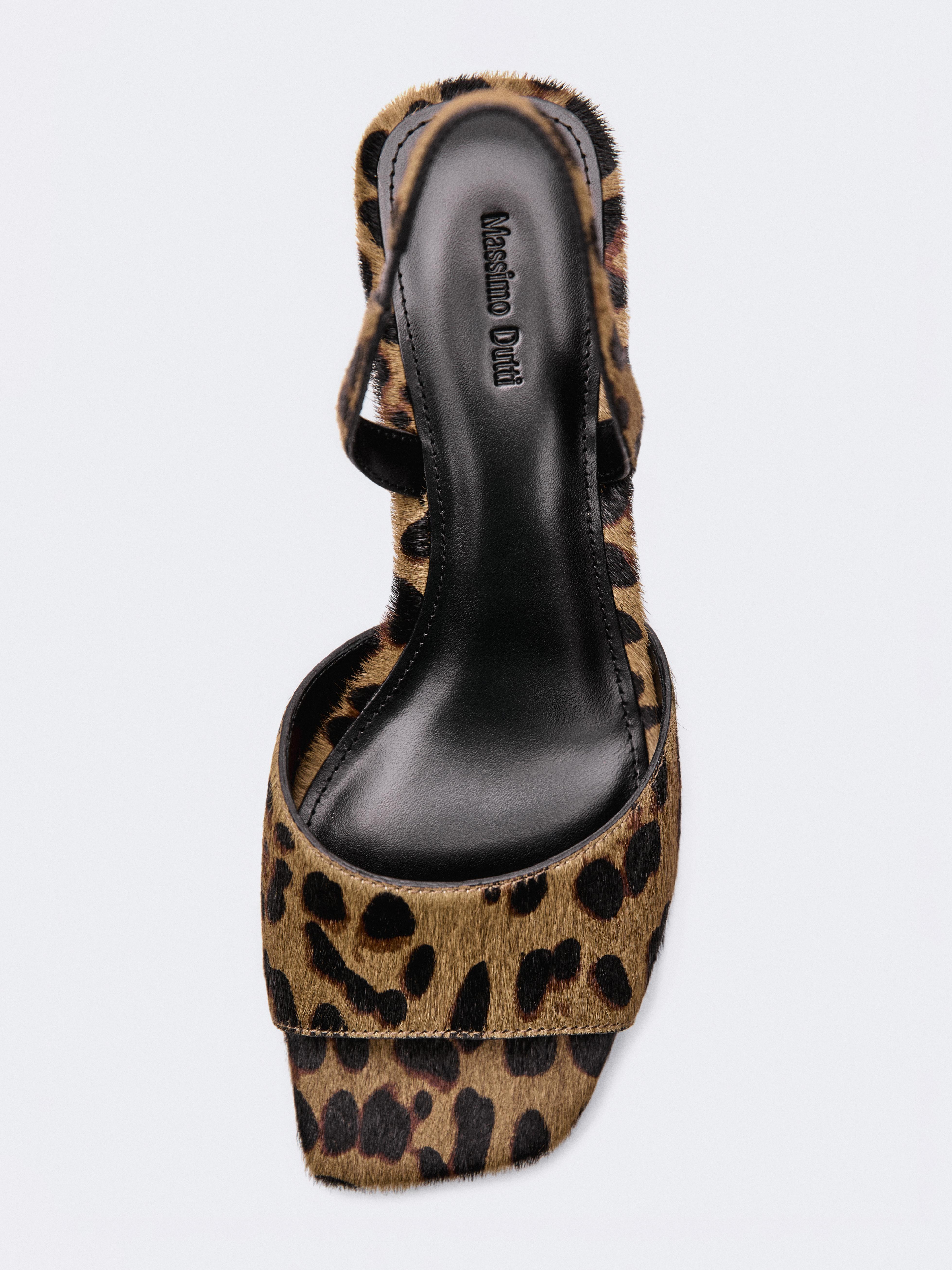 Animal print high-heel sandals