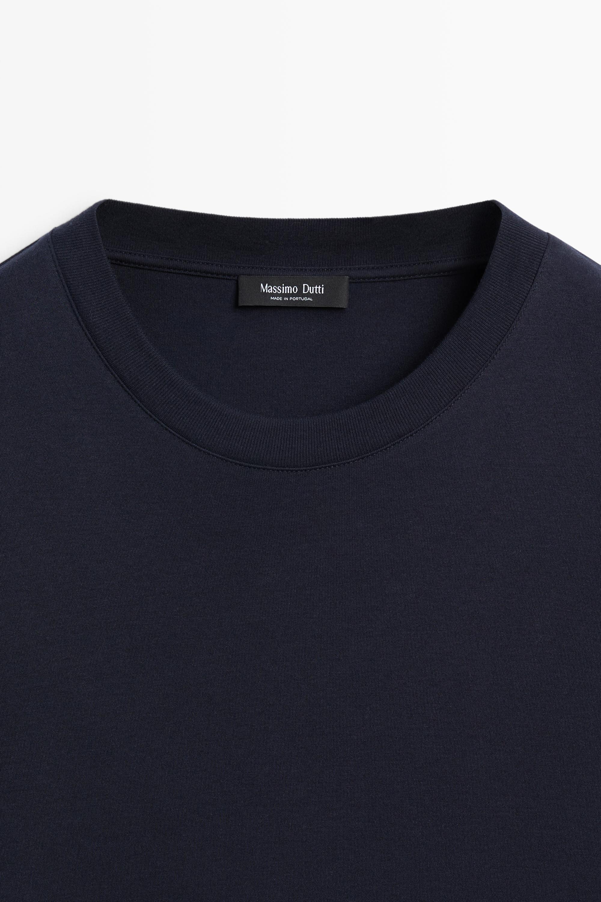 100% cotton long sleeve T-shirt — NAVY BLUE