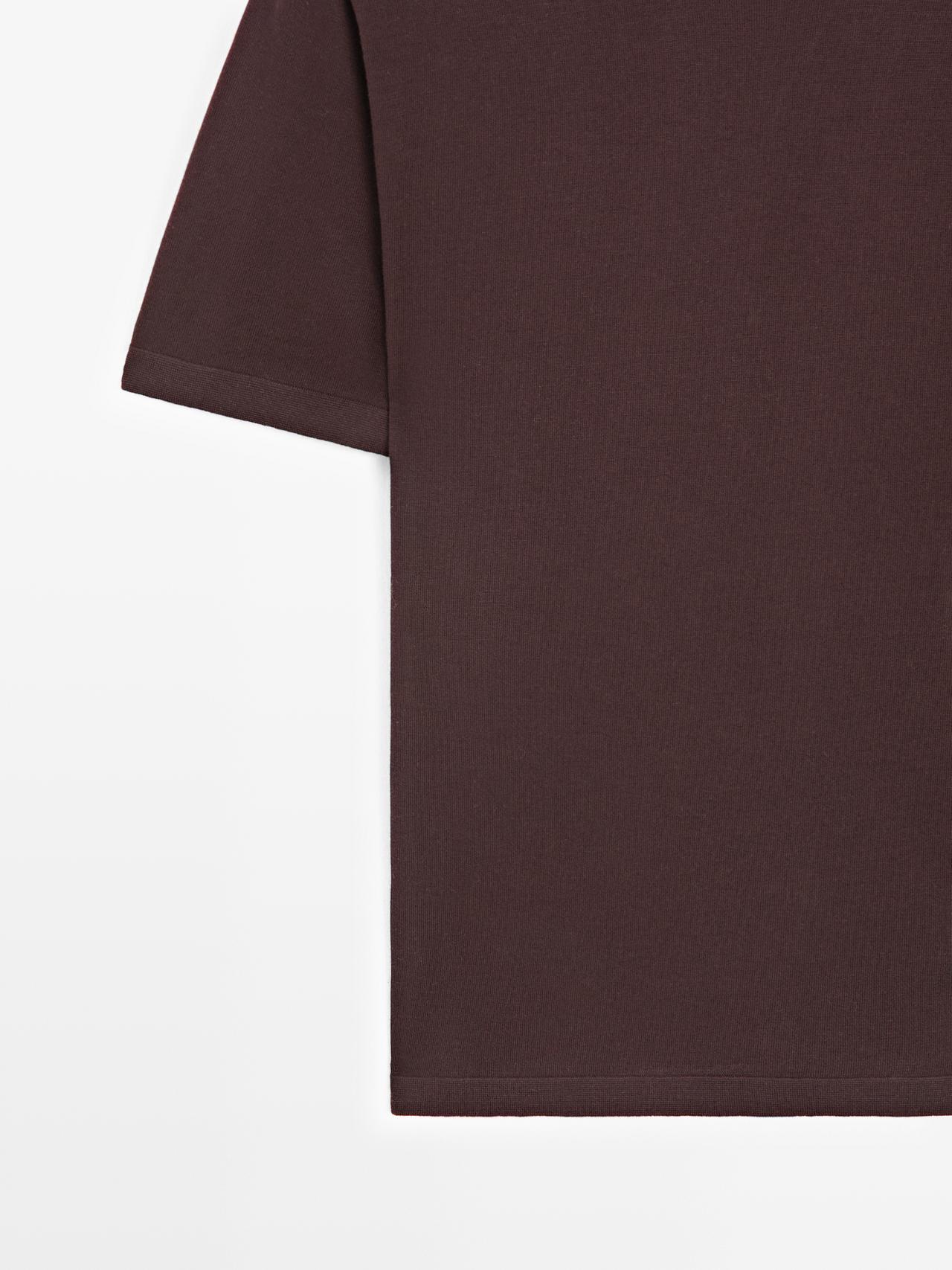 100% cotton short sleeve round neck T-shirt — BURGUNDY