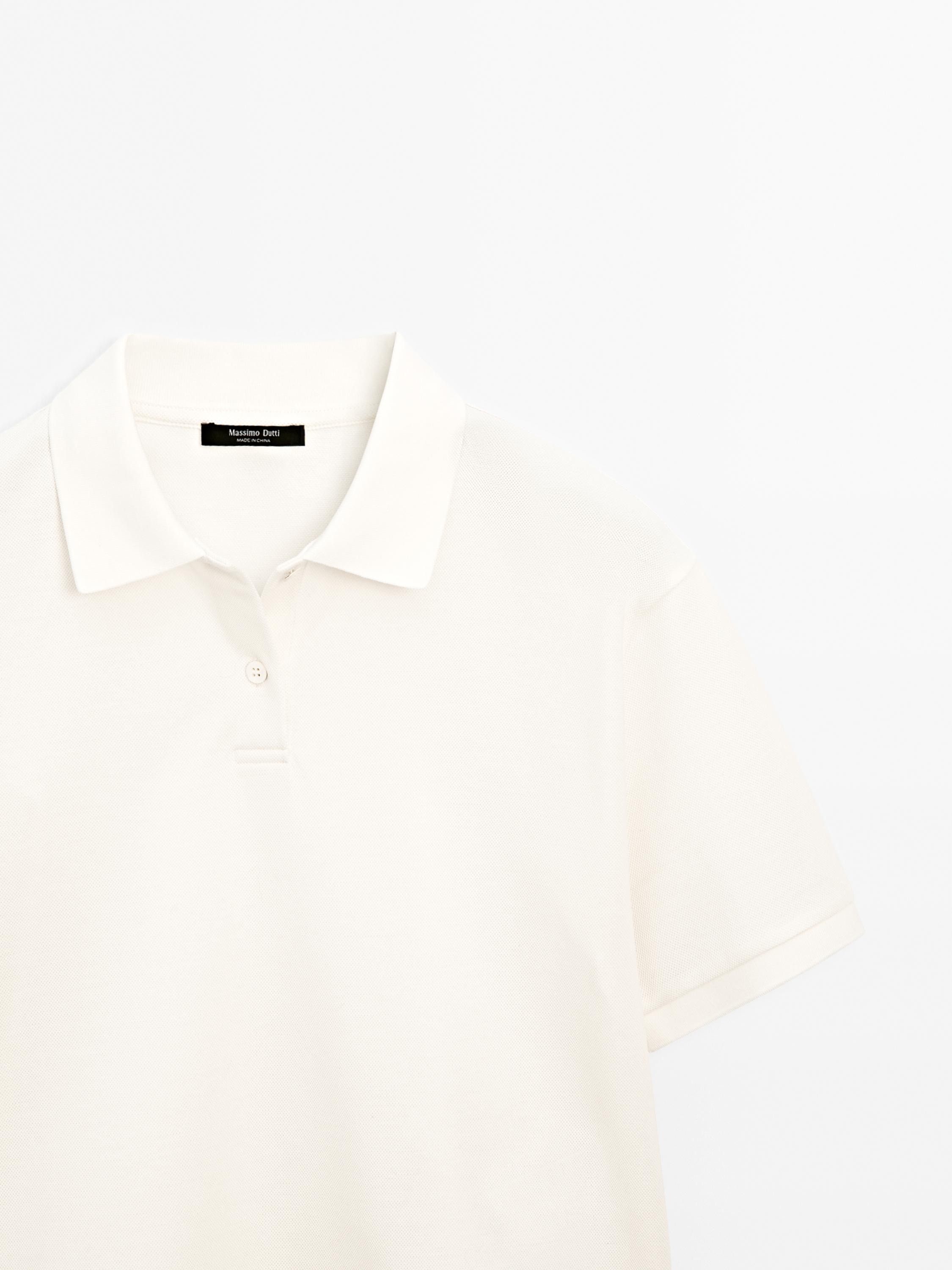Mercerised cotton piqué polo shirt