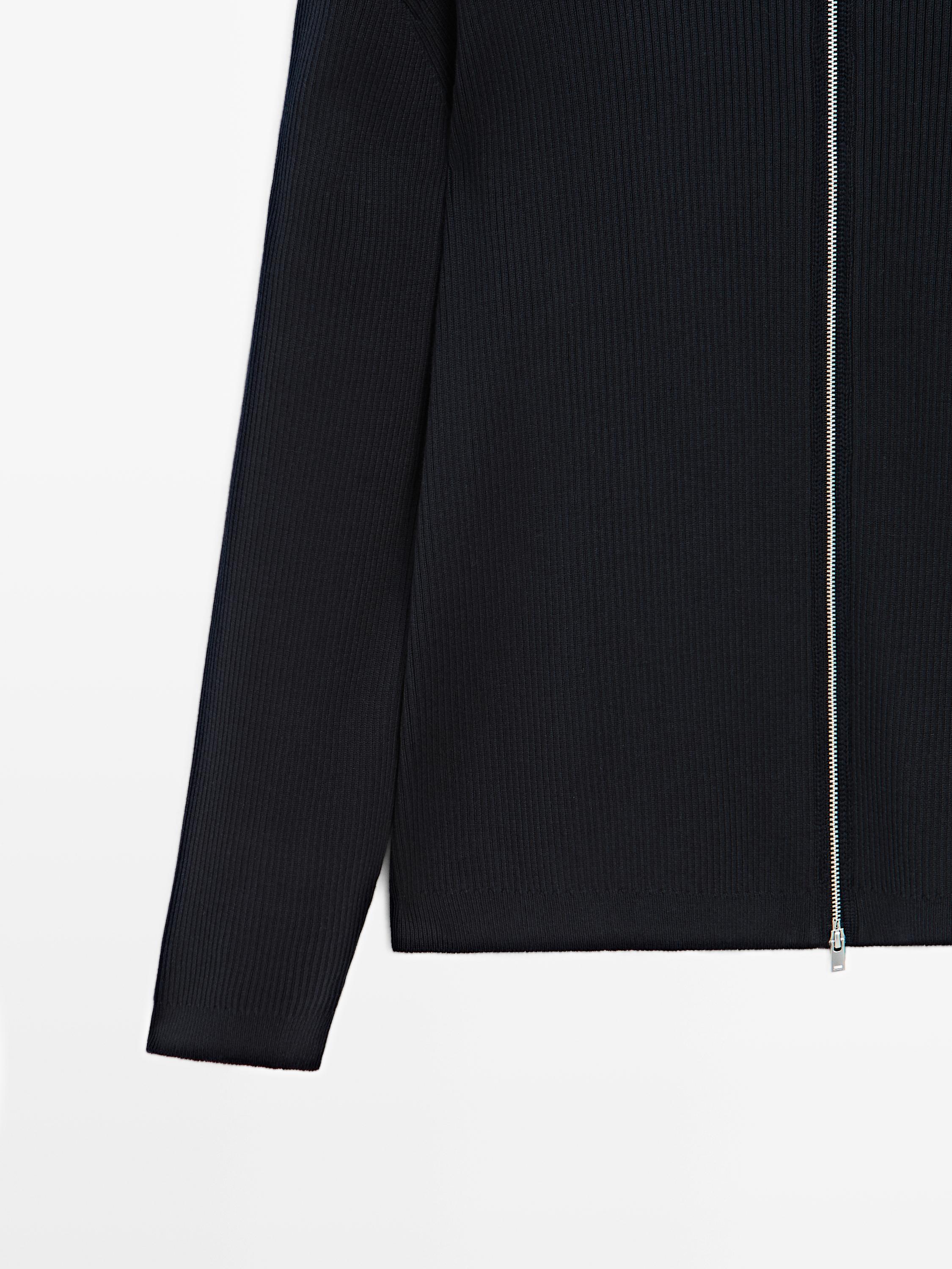 100% cotton zip cardigan