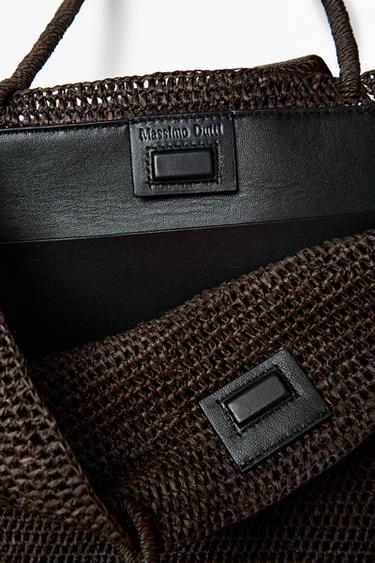 Raffia bucket tote bag — BROWN 6