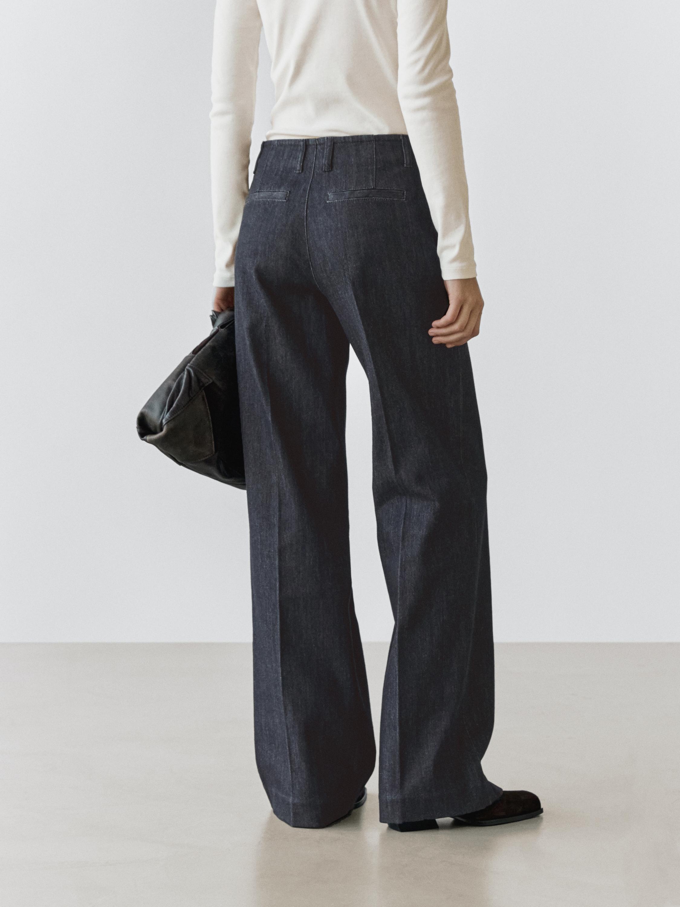 Mid-rise wide-leg jeans — DARK BLUE