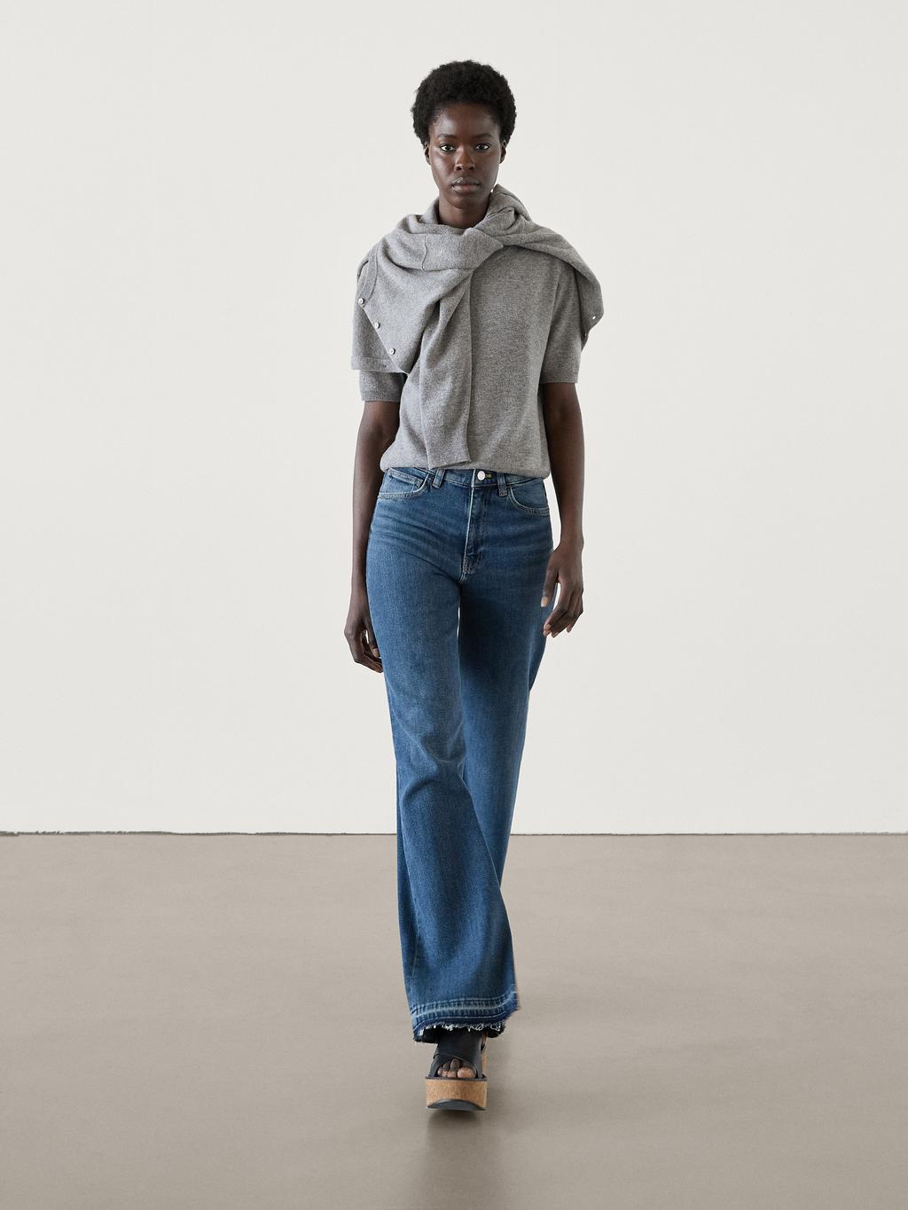 Knit short sleeve sweater coord · Grey, Beige, Green · Sweaters And