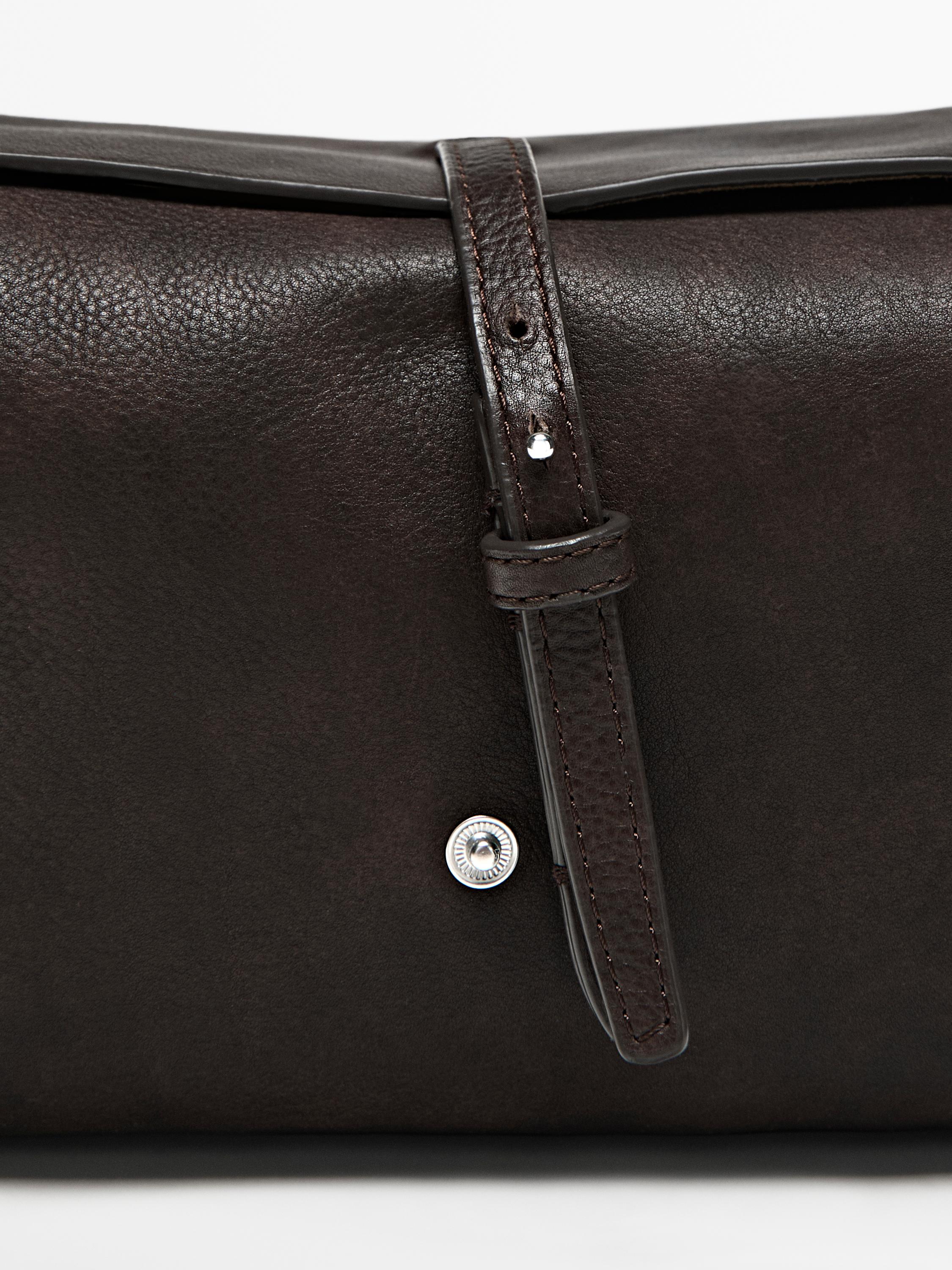 Nappa leather toiletry bag — BROWN