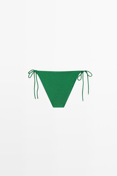 Shiny bikini bottoms with bow — GREEN 6