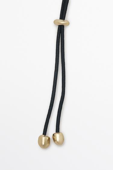 Long shield-effect piece necklace — GOLDEN 5