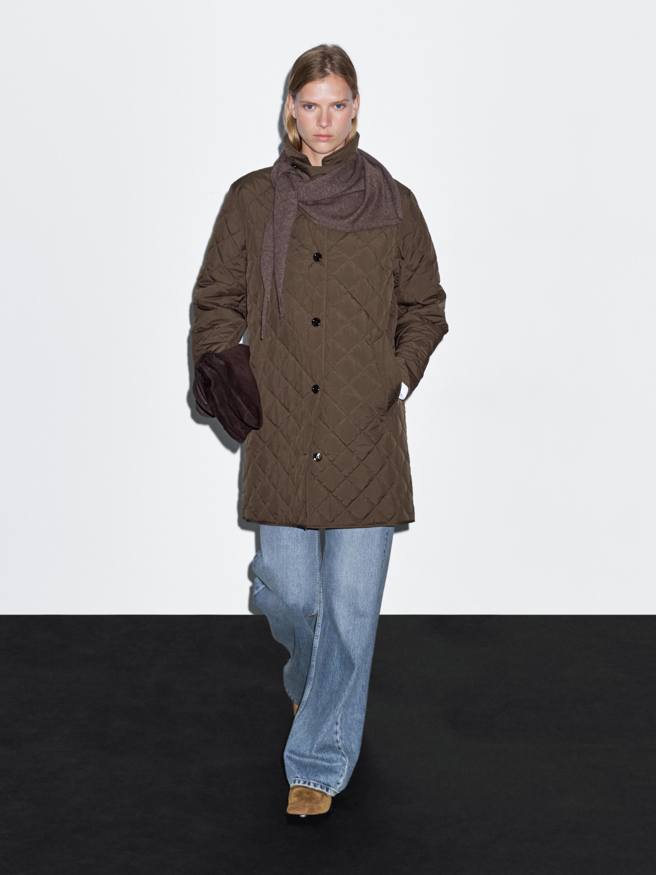 Long lightweight puffer jacket