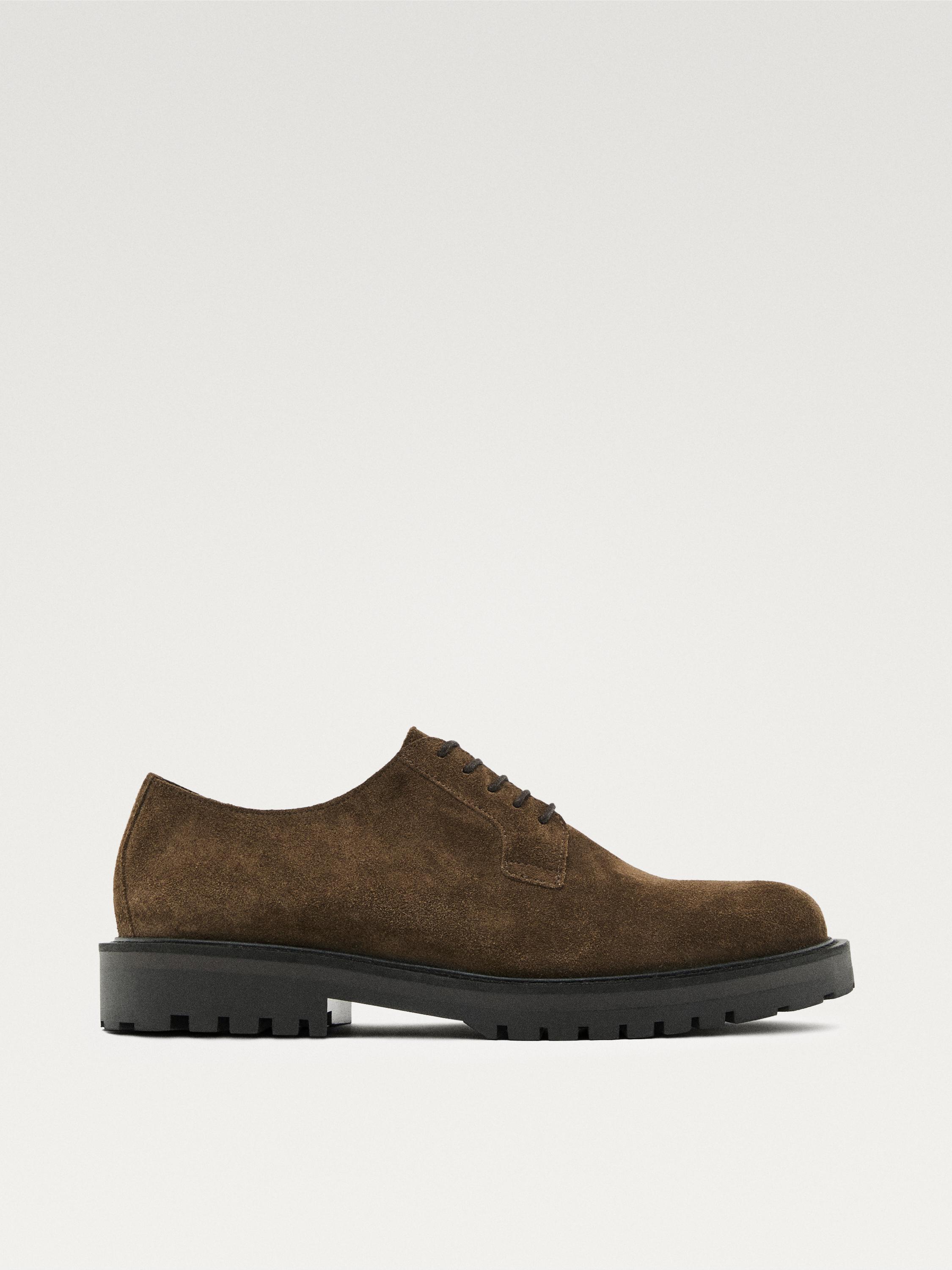 Split suede track sole shoes