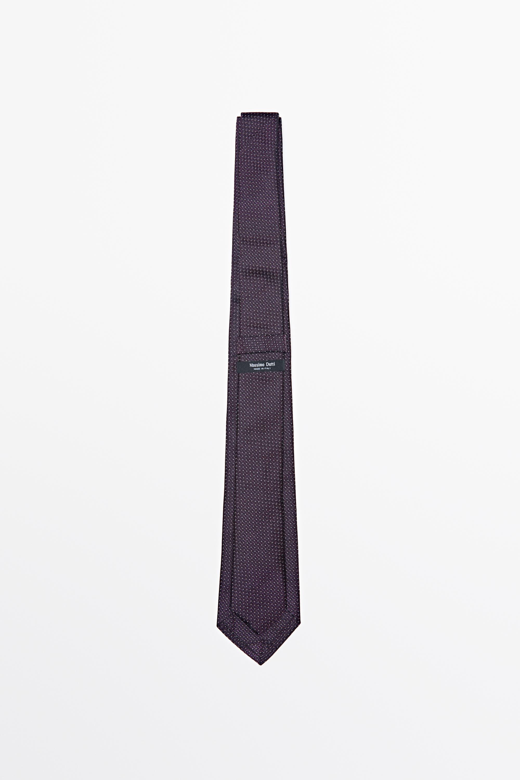 100% silk micro-polka dot tie — BURGUNDY