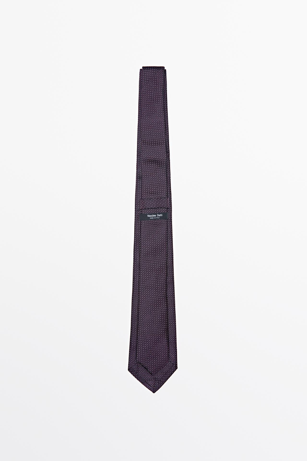100% silk micro-polka dot tie — BURGUNDY
