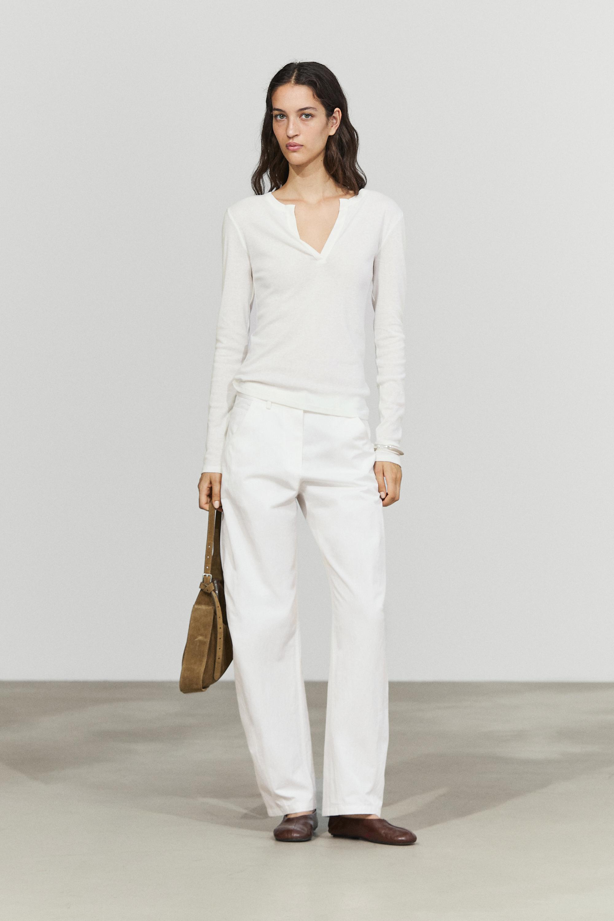 Cotton cargo pants — WHITE