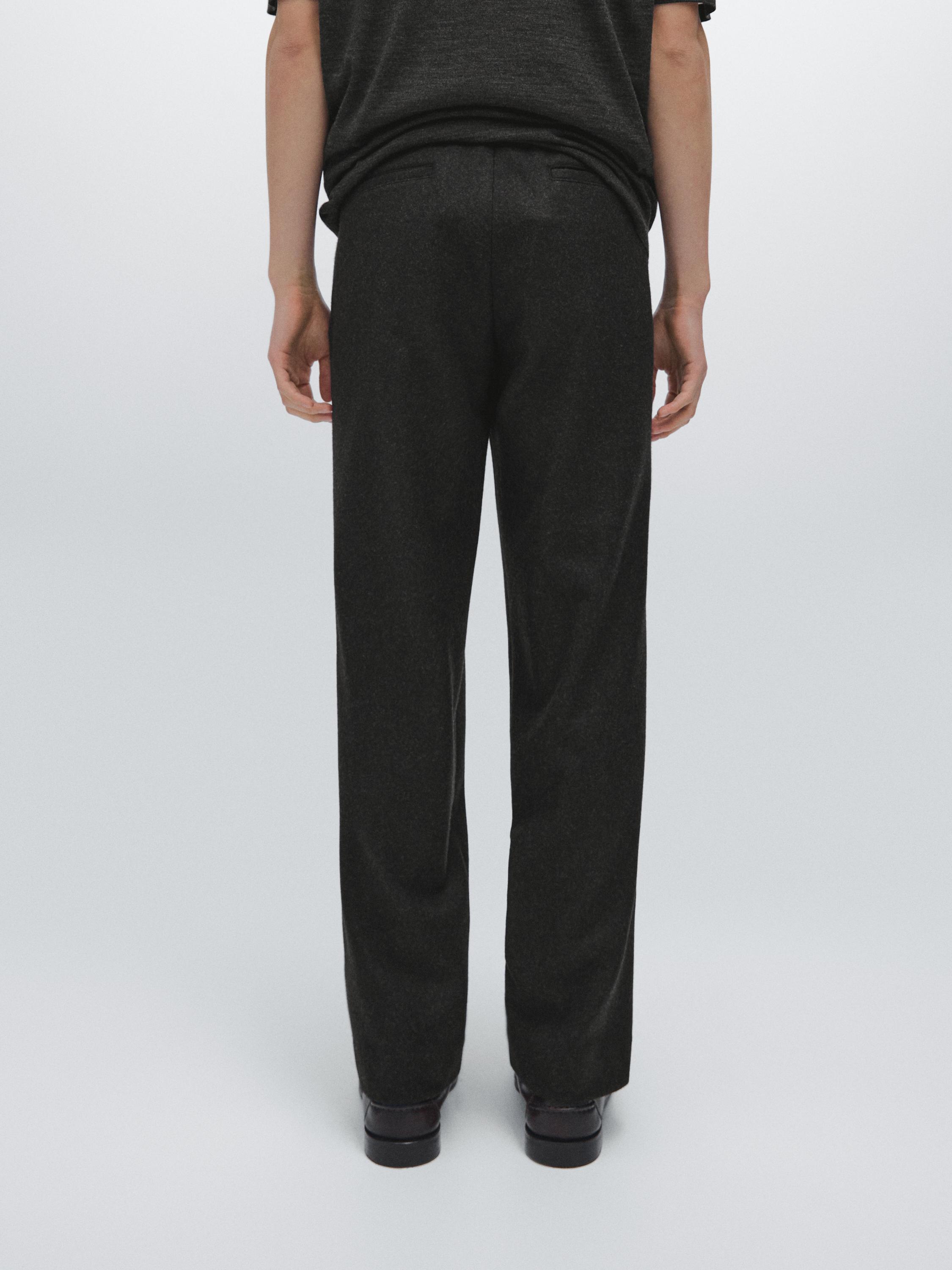 Wool blend suit trousers