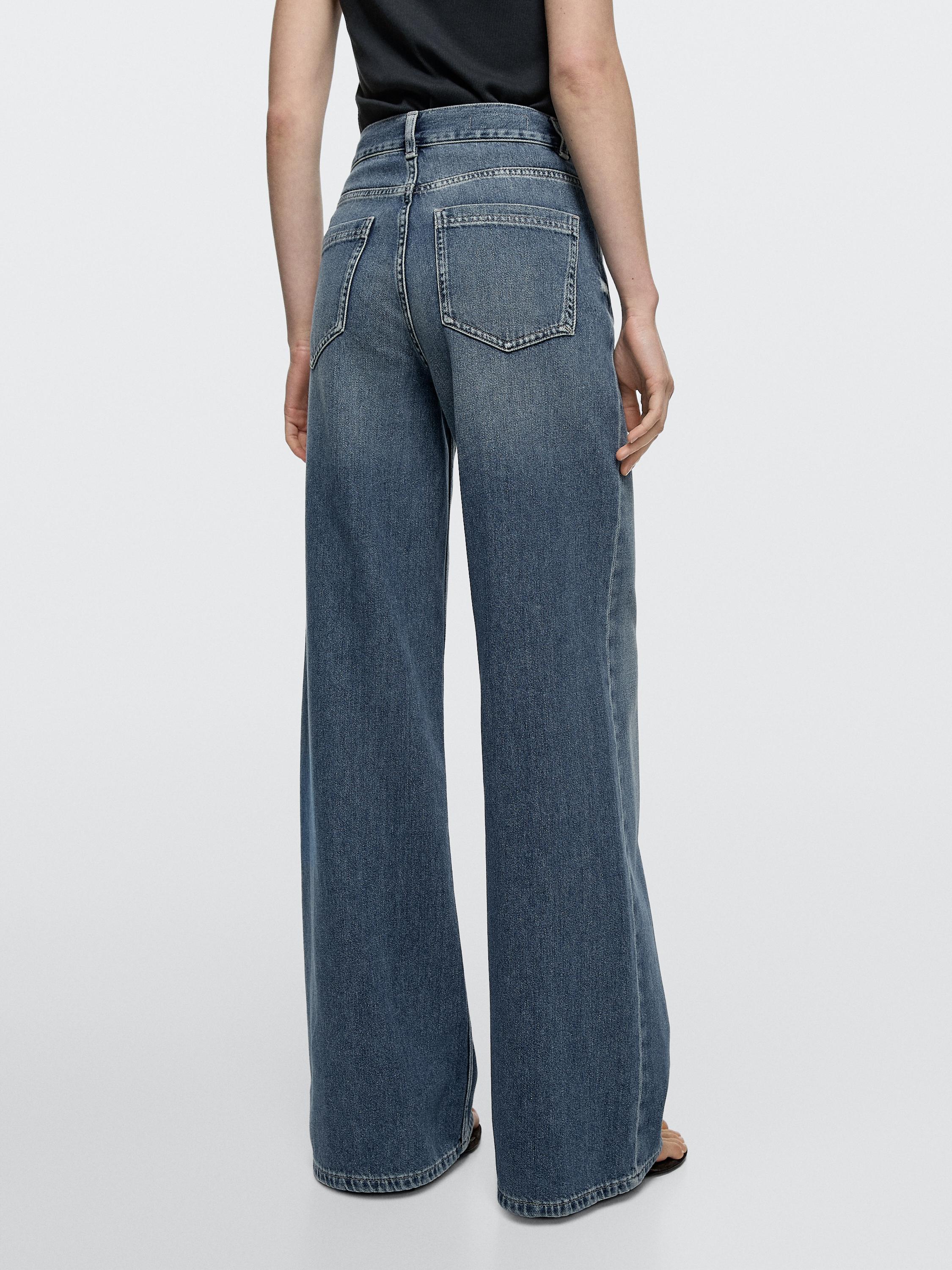 High-waist wide-leg jeans — MEDIUM BLUE