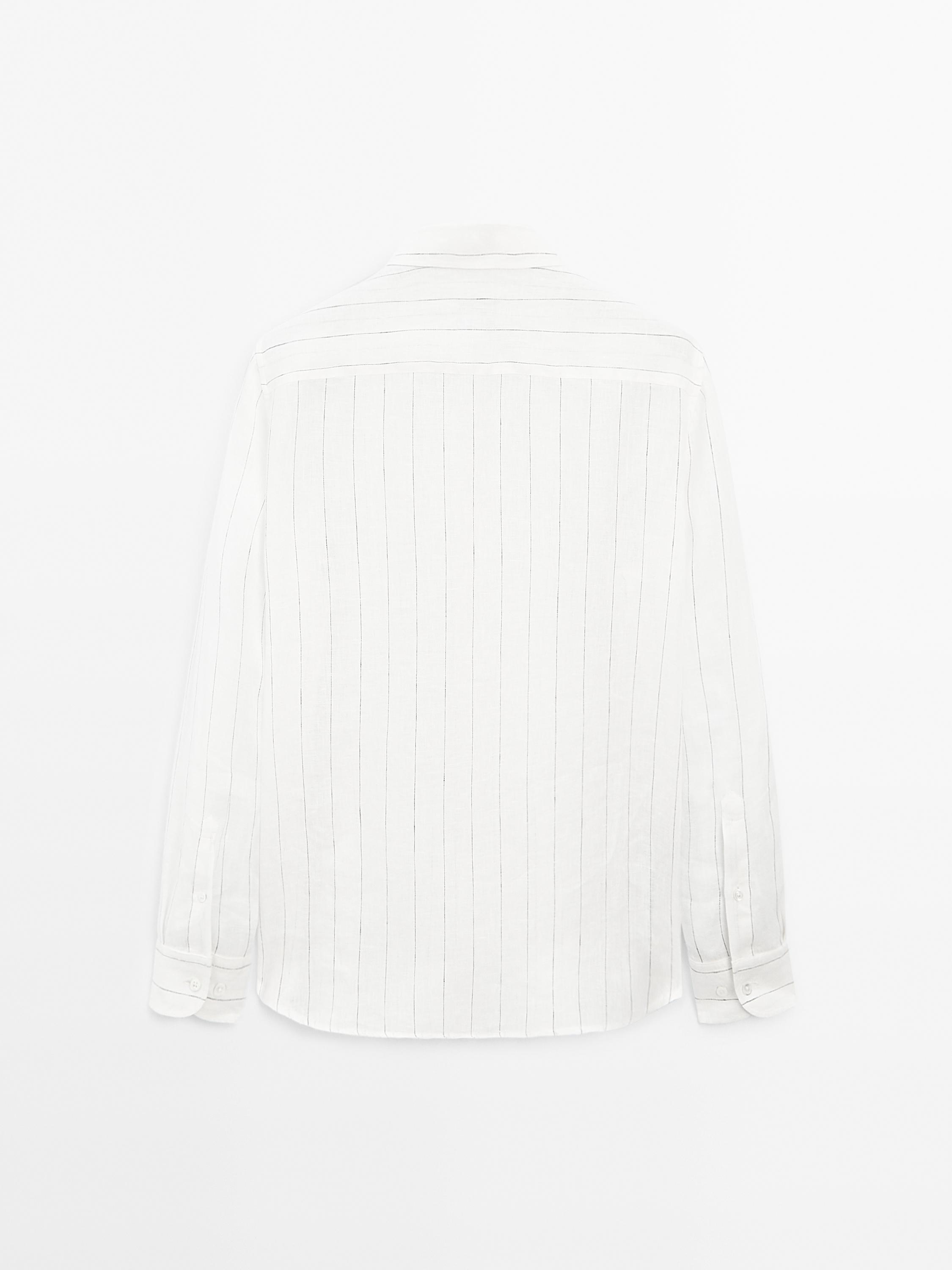 100% linen pinstripe shirt
