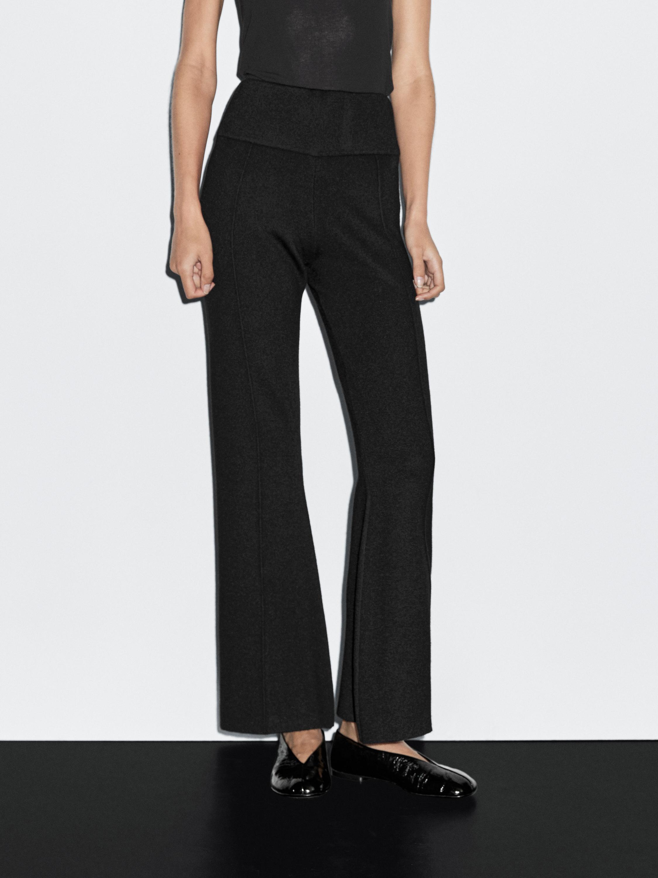 Flared knit trousers