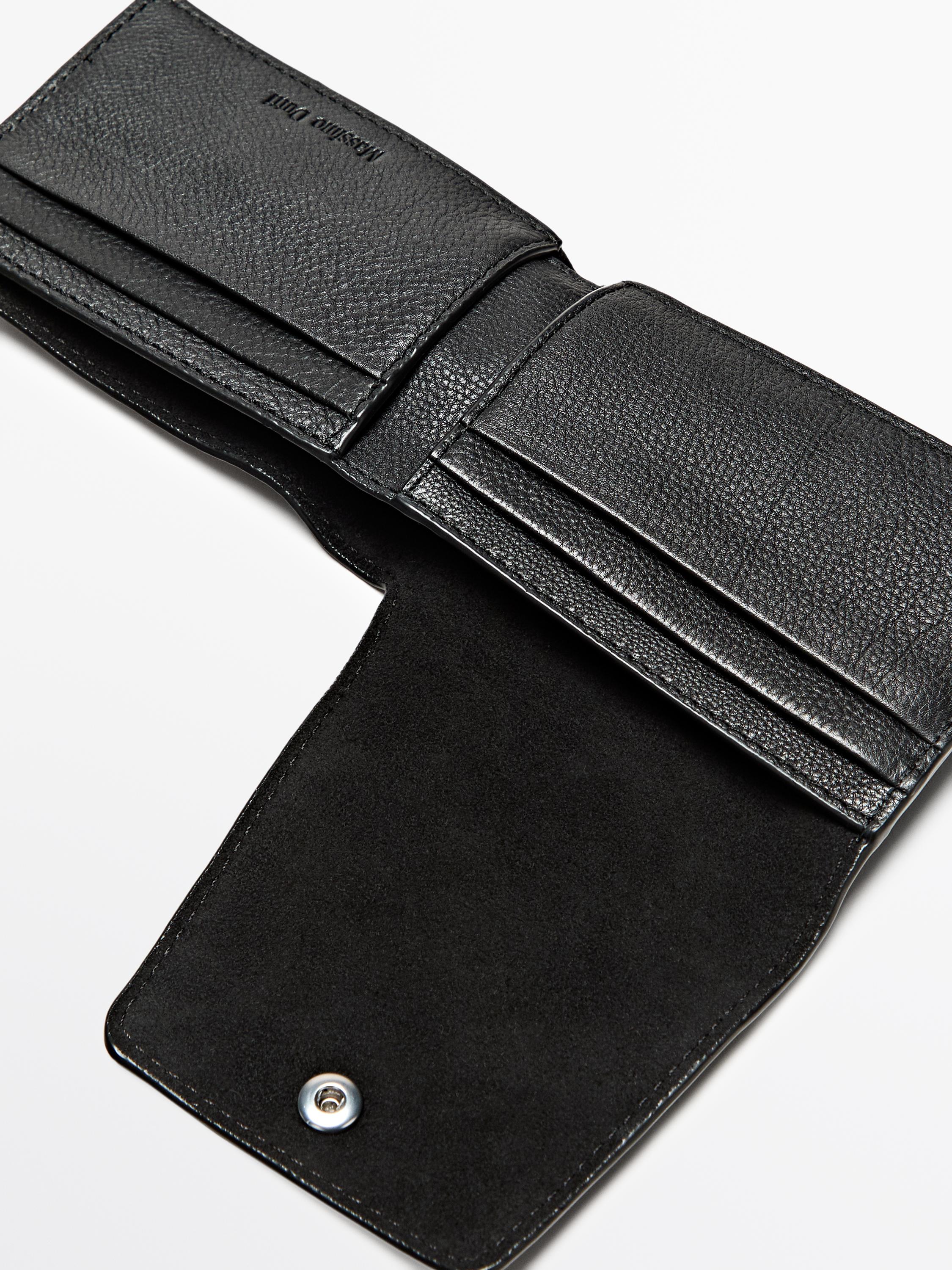 Nappa leather wallet — BLACK