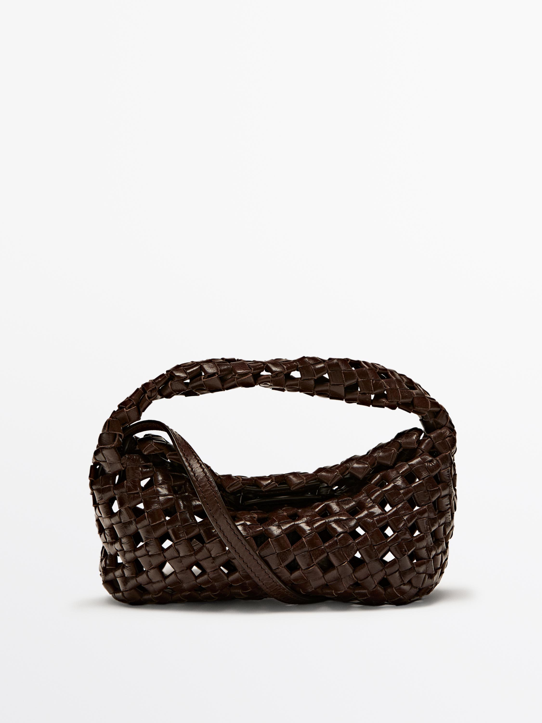 Nappa leather braided mini bag