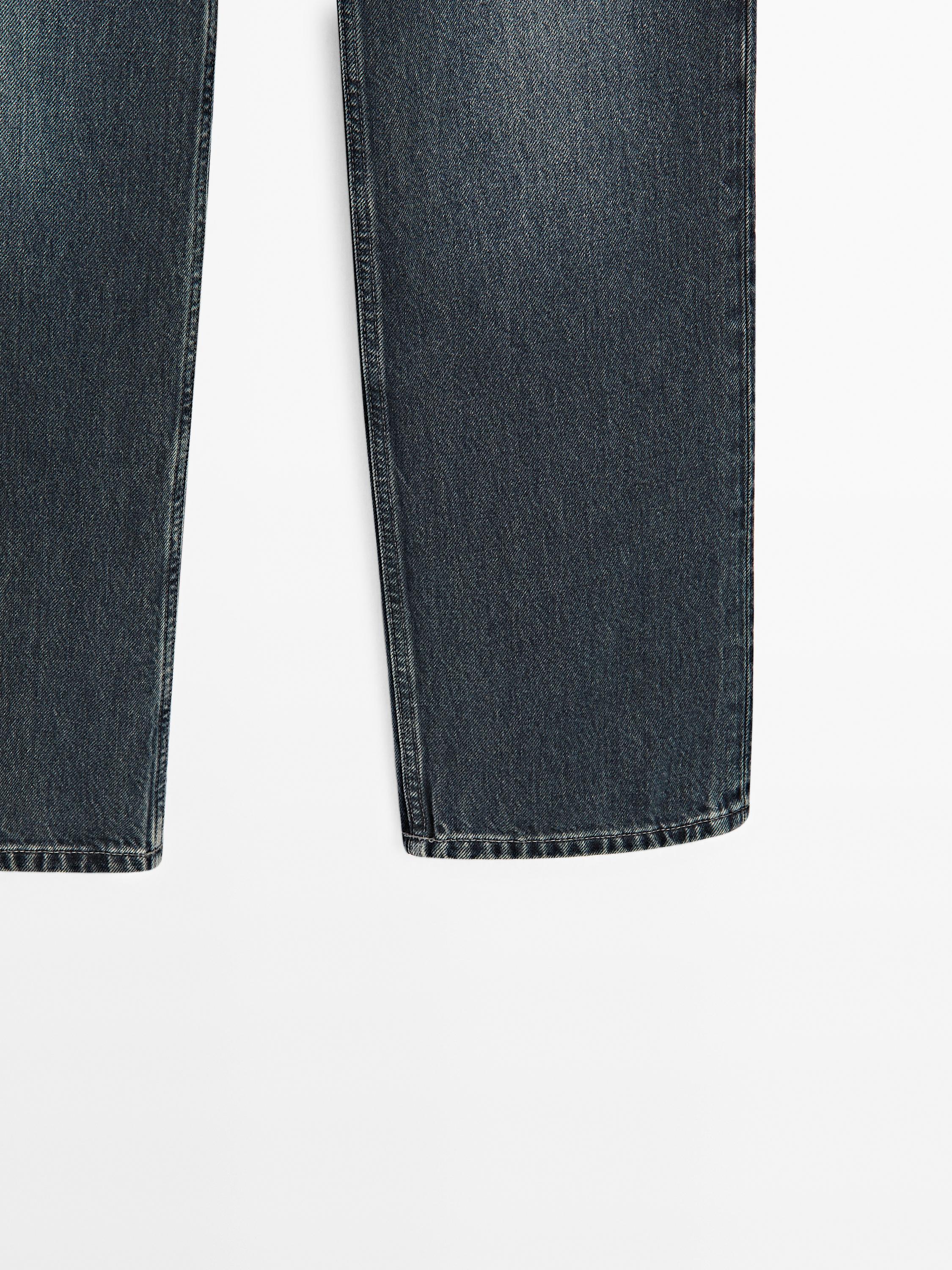 Straight-leg low-rise cotton jeans