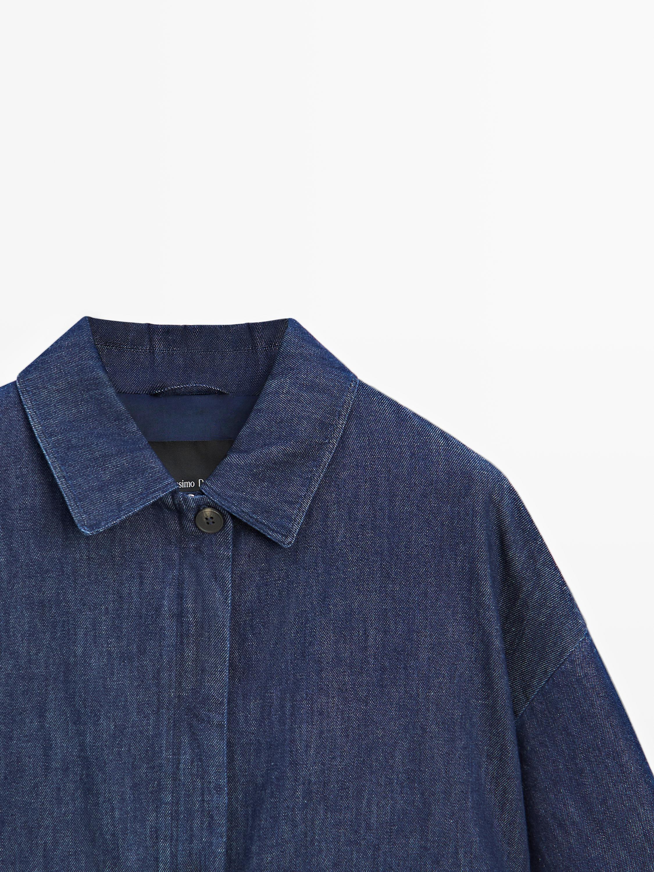 Jeans-Bomberjacke aus Baumwollmischgewebe